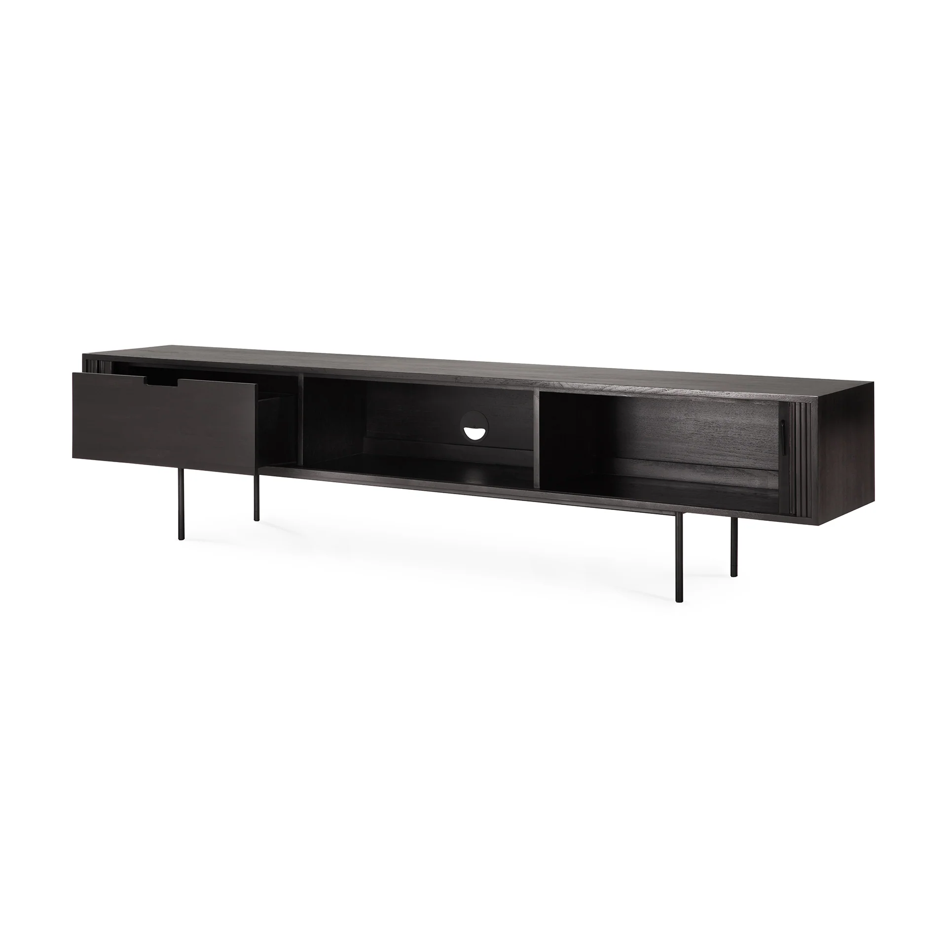 Ethnicraft Mahogany Roller Max TV Cupboard - 2 Sliding Doors/1 Drawer - Image 6