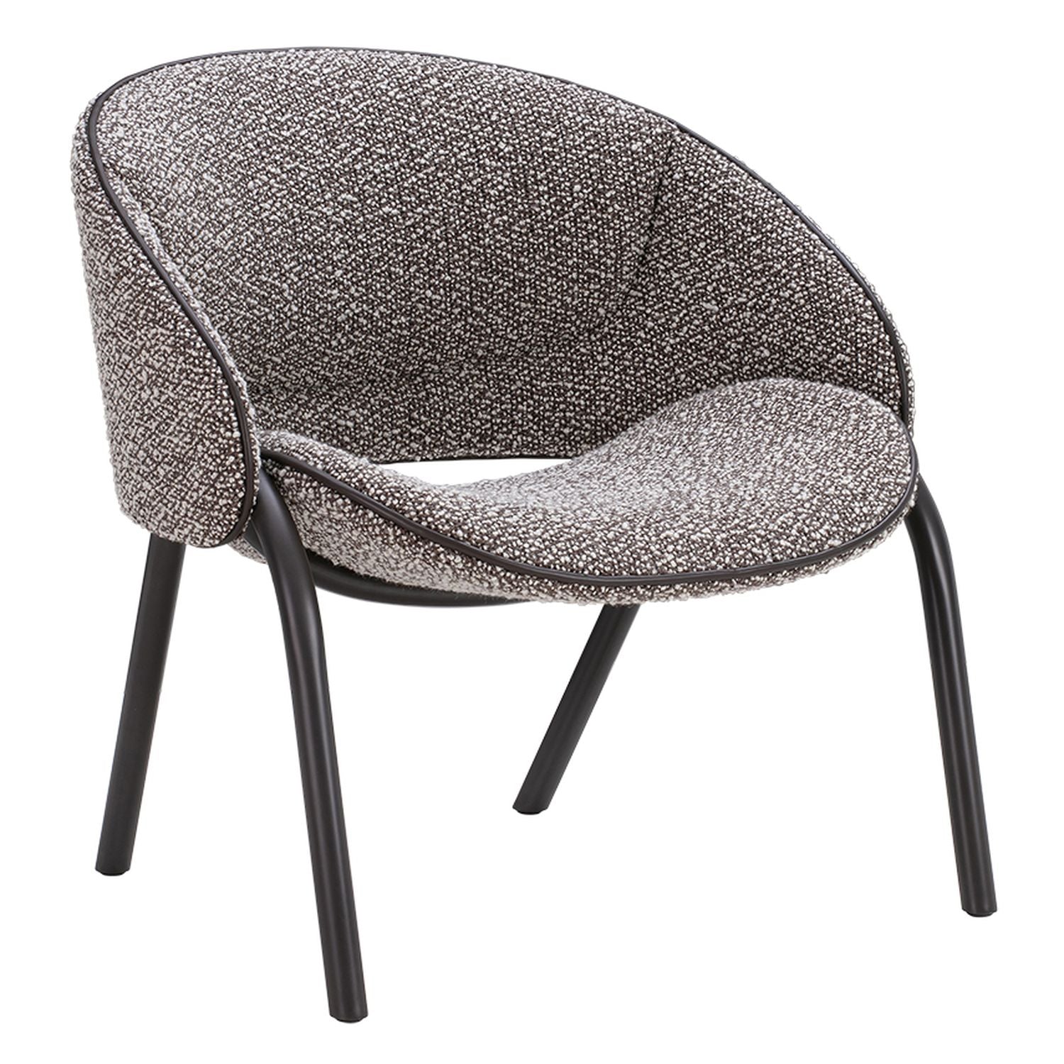 Folium Lounge Chair with Leather Piping