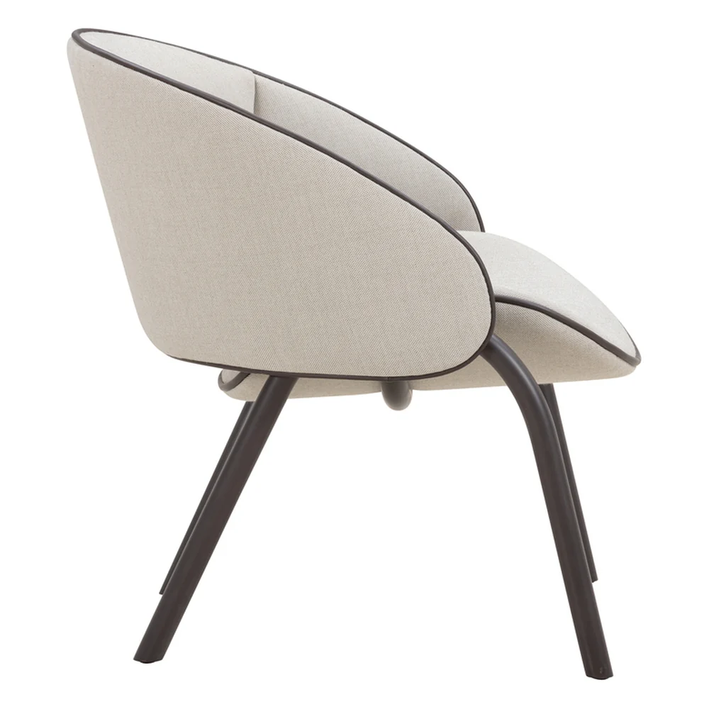 Folium Lounge Chair with Leather Piping - Image 11