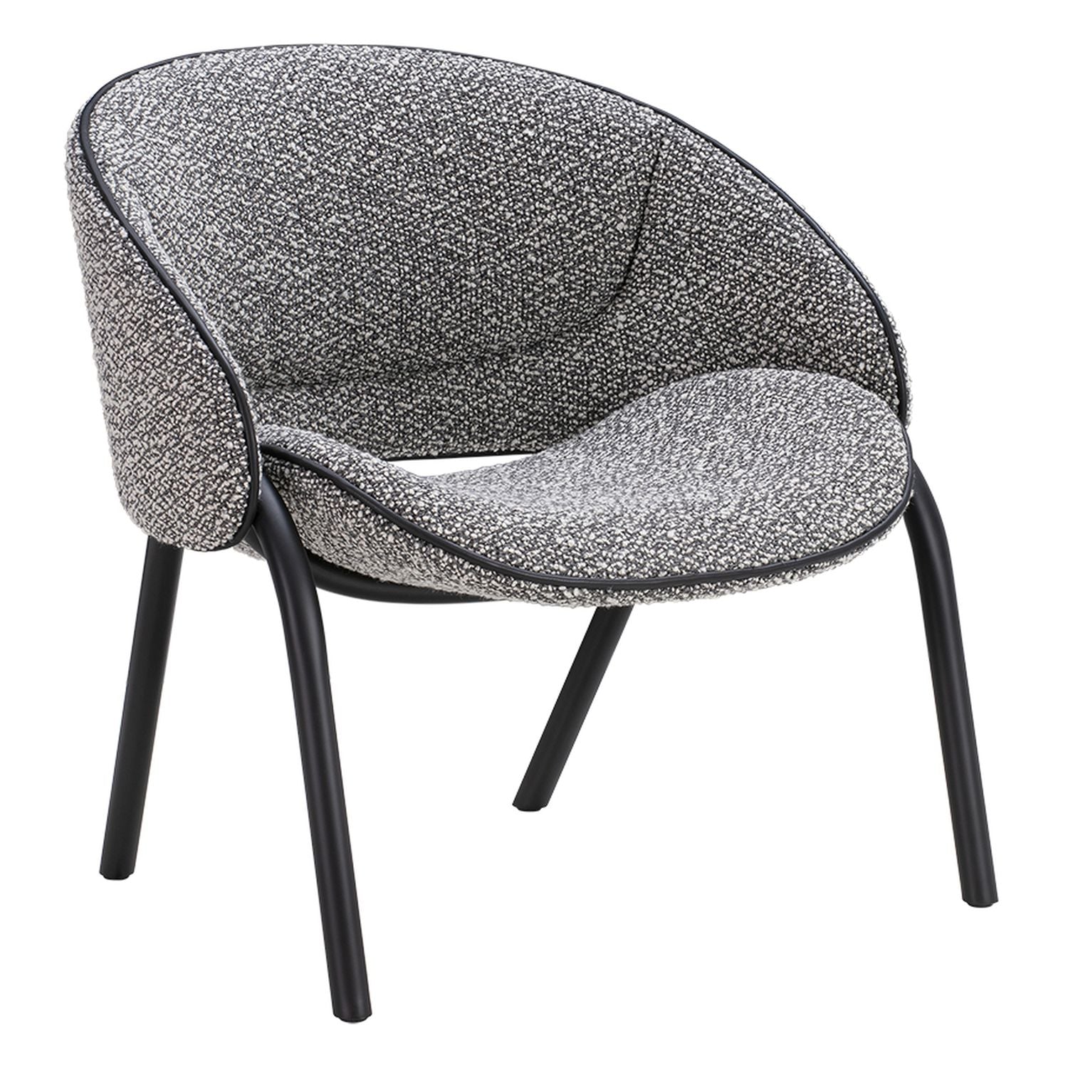 Folium Lounge Chair with Leather Piping - Image 5