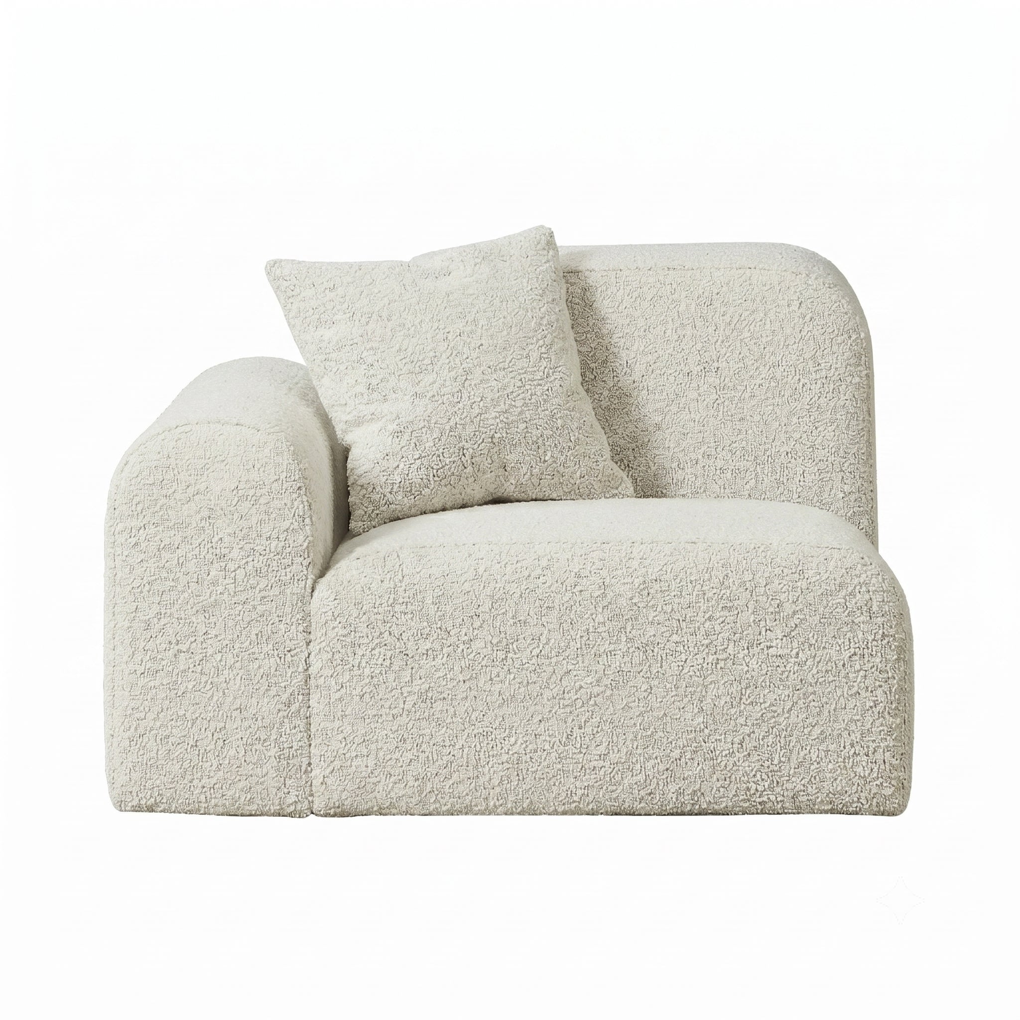 Hampton Sofa - 1 Seater Left Arm - Yarra Cream Boucle - Floor Stock