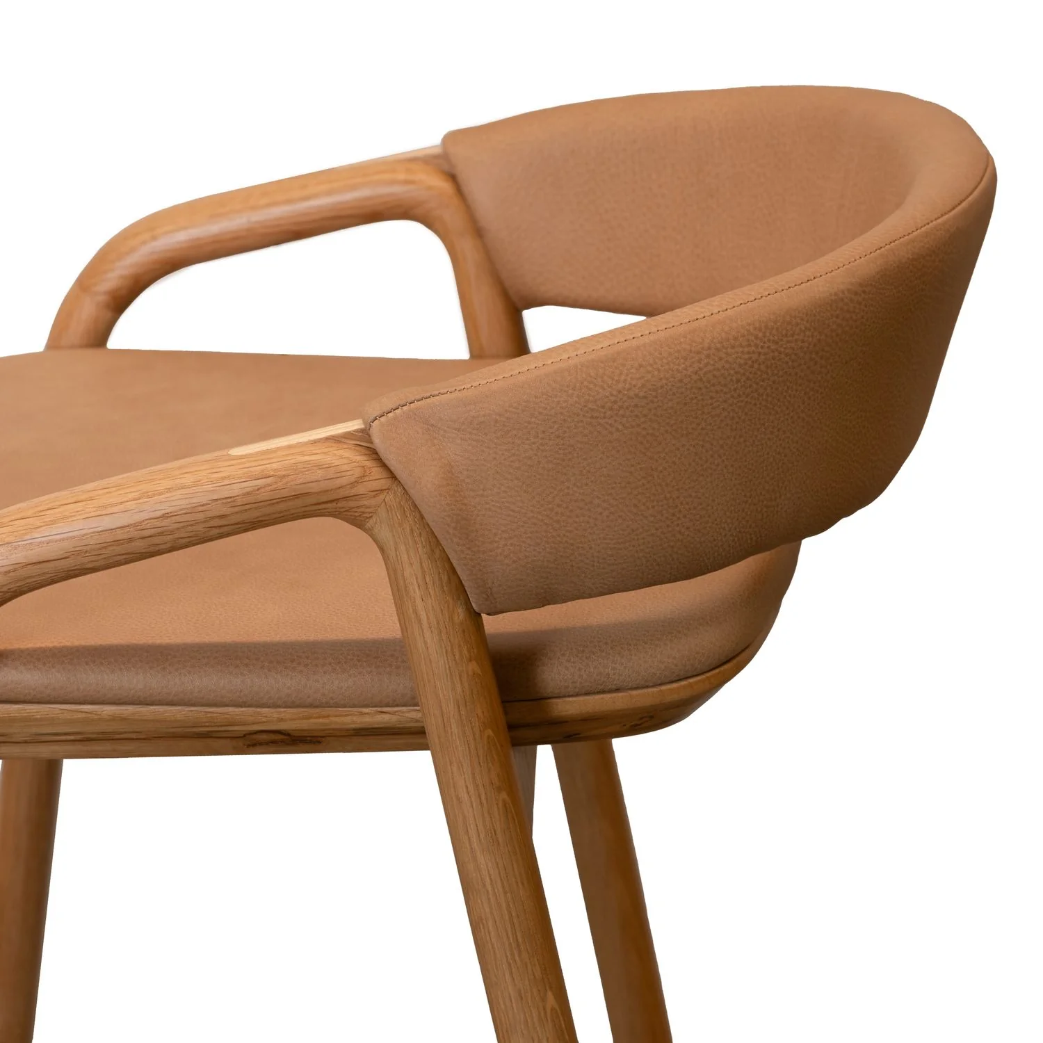Inlay Counter Stool with Leather Backrest - Image 6