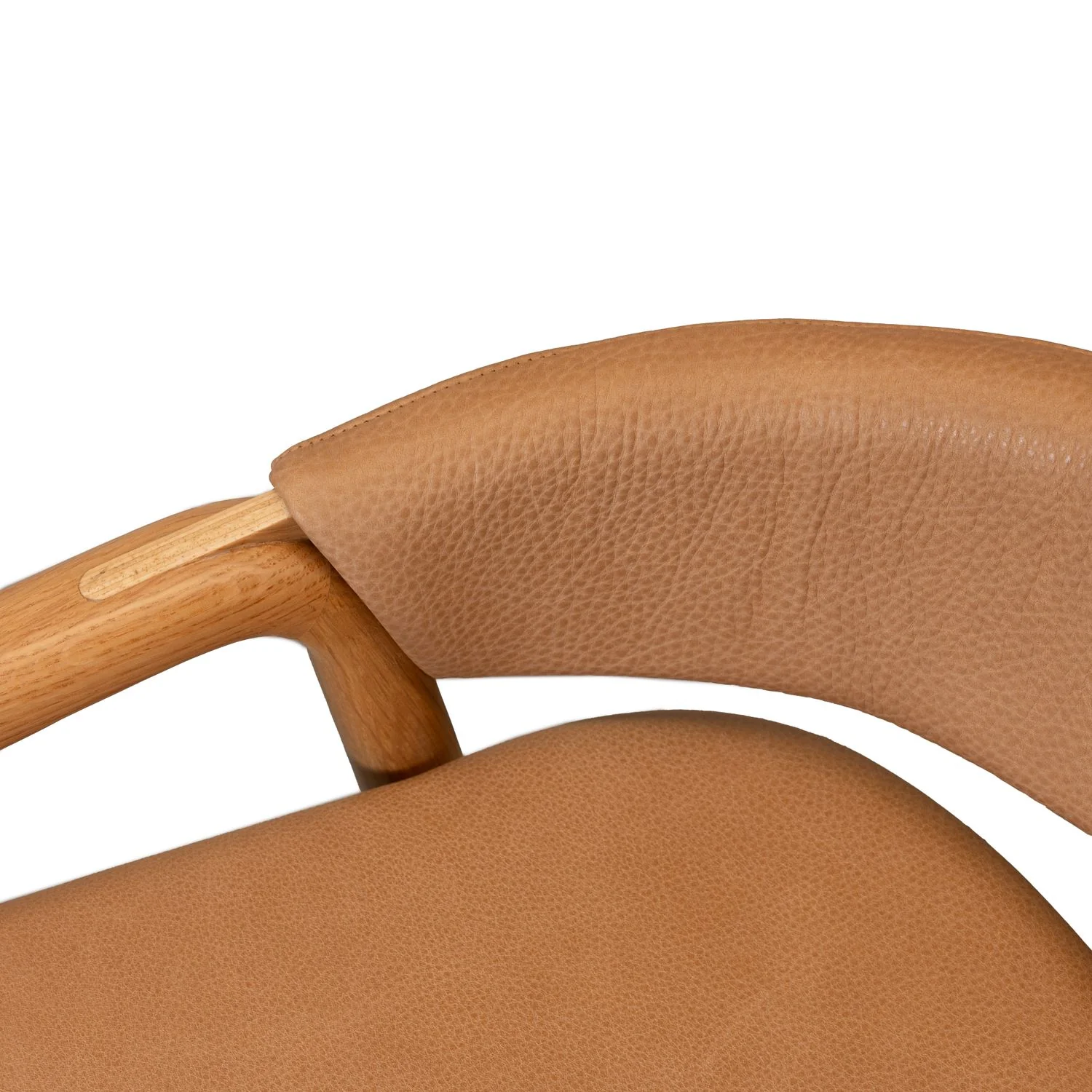 Inlay Counter Stool with Leather Backrest - Image 8