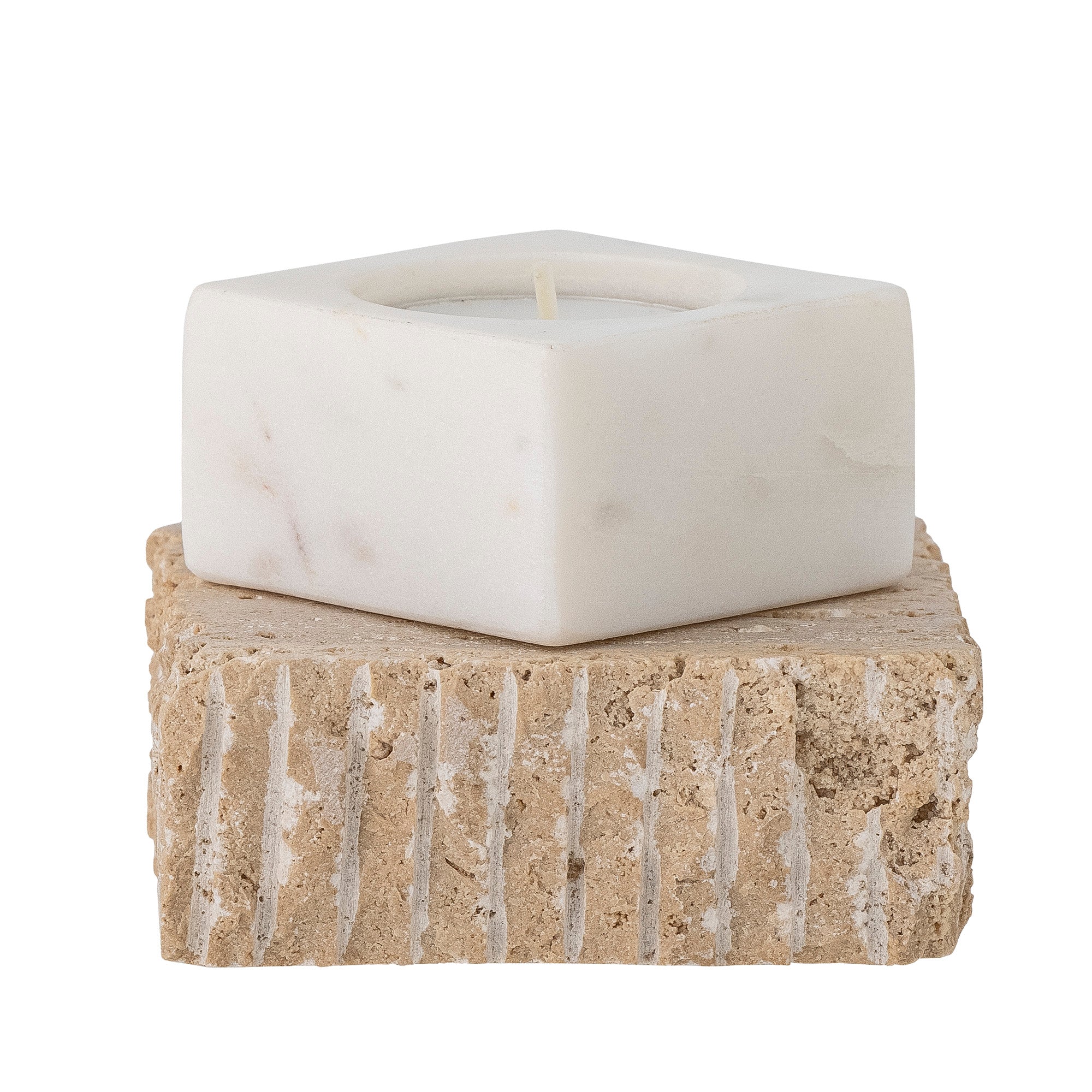 Juta Travertine Votive & Candle Holder - Nature - Image 2