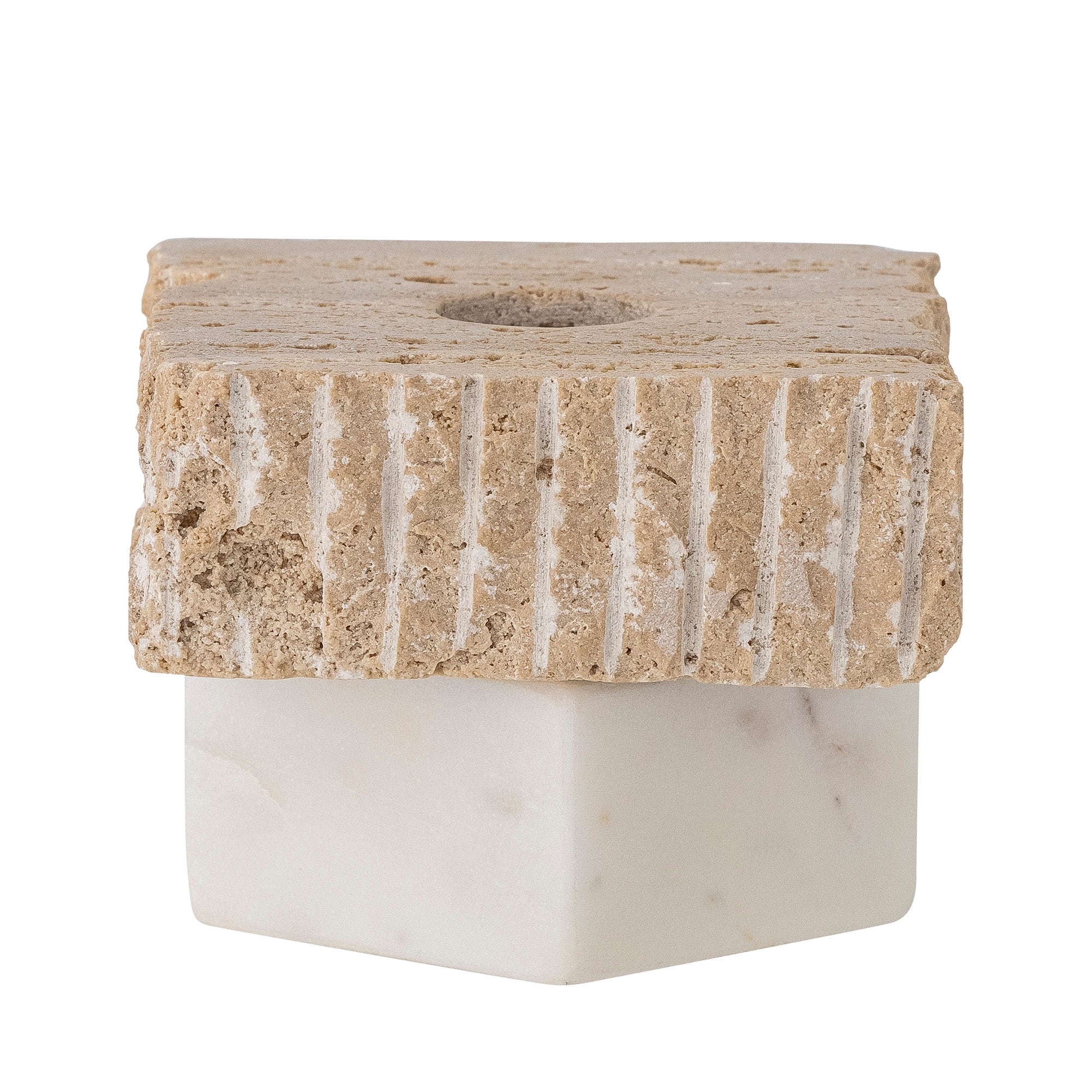 Juta Travertine Votive & Candle Holder - Nature - Image 3