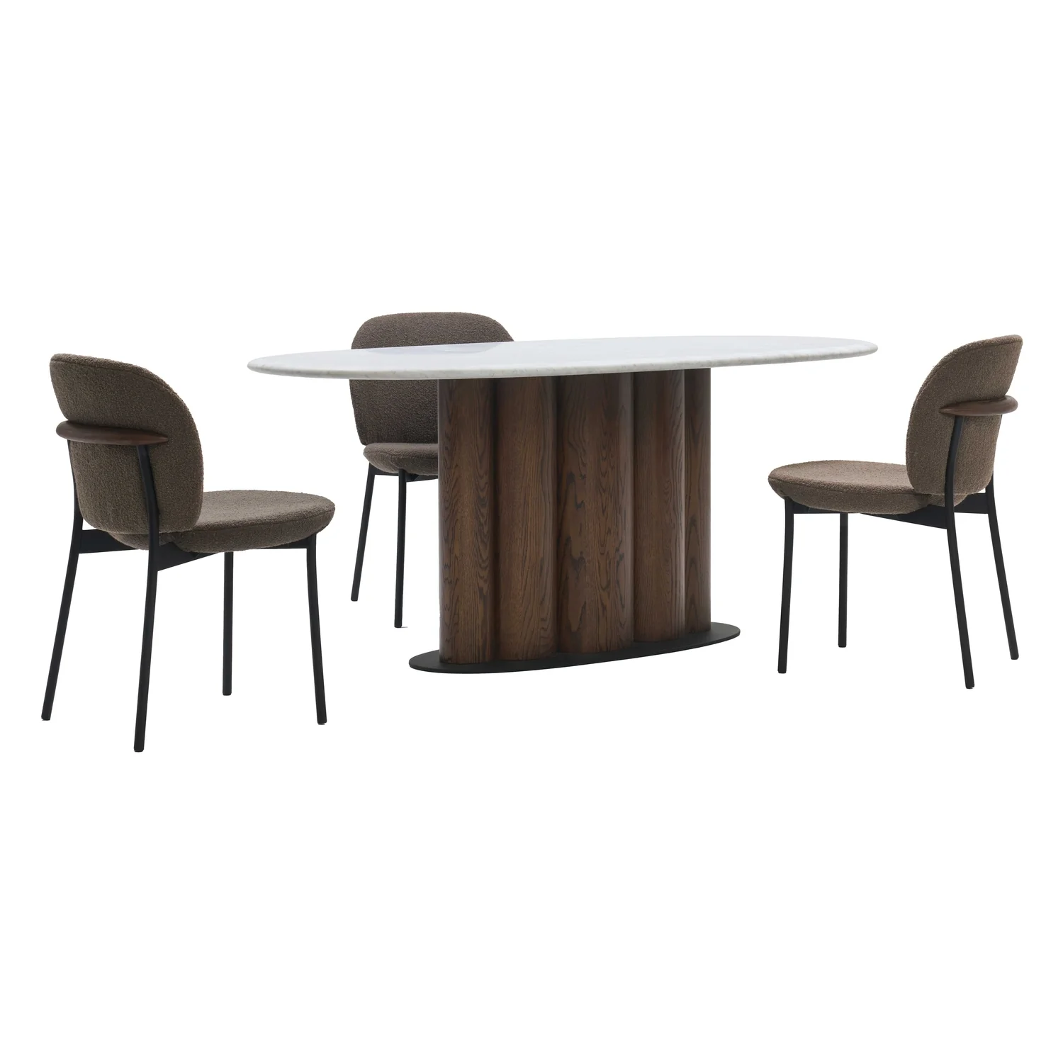 Kora Marble Oval Dining Table - Image 3