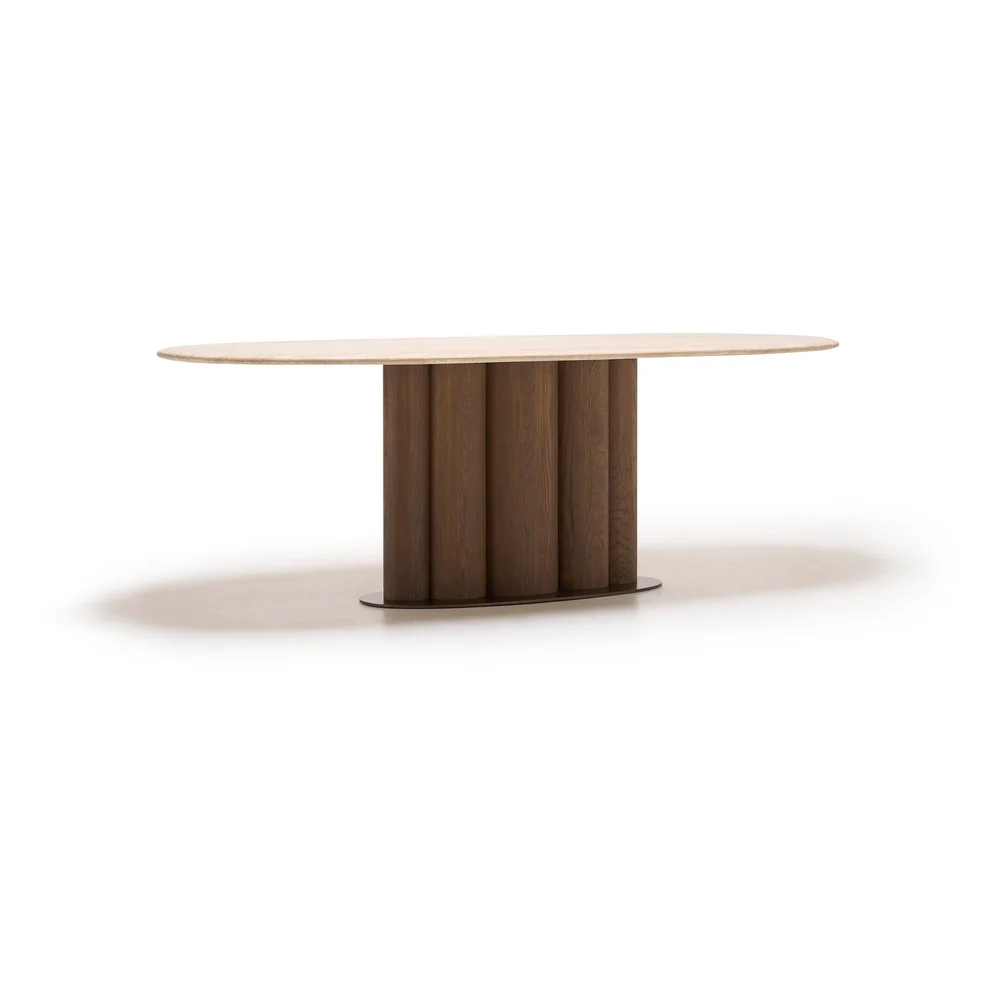 Kora Travertine Oval Dining Table - Image 2