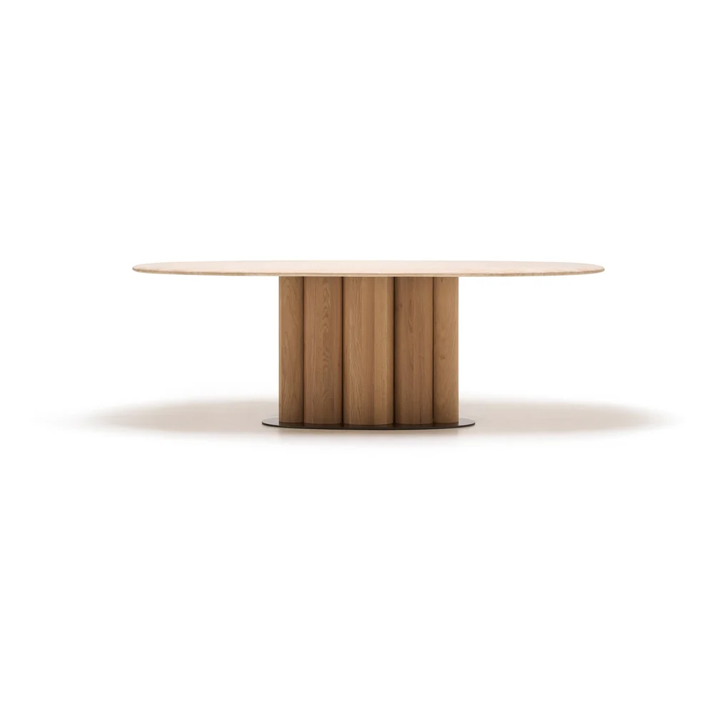 Kora Travertine Oval Dining Table - Image 3