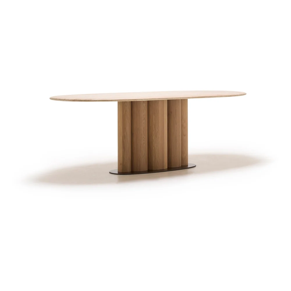 Kora Travertine Oval Dining Table - Image 4