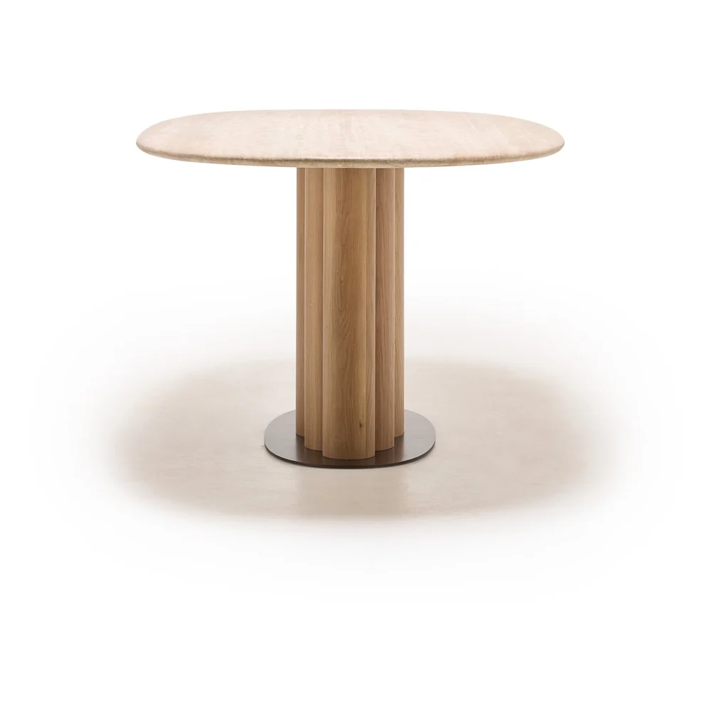 Kora Travertine Oval Dining Table - Image 5