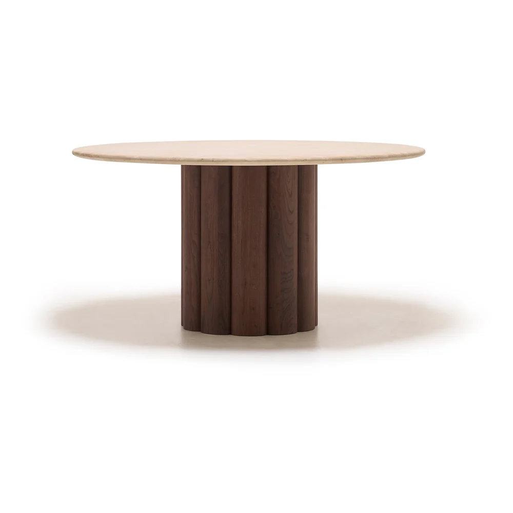 Kora Travertine Round Dining Table - Image 8