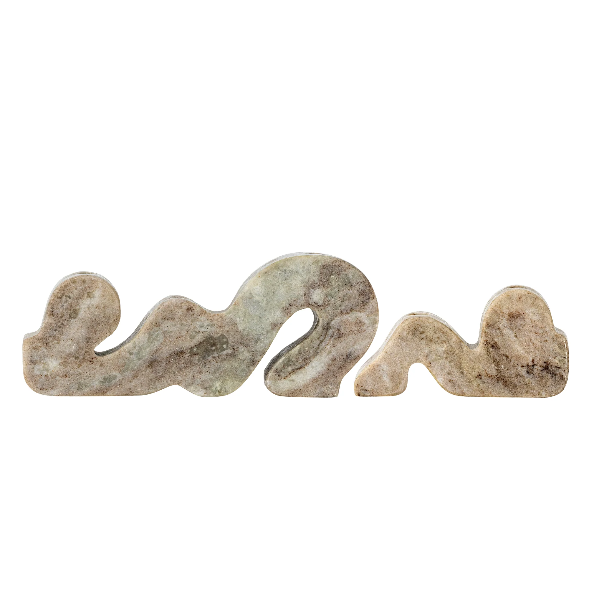 Liabella Marble Candle Holder - Grey - Set of 2