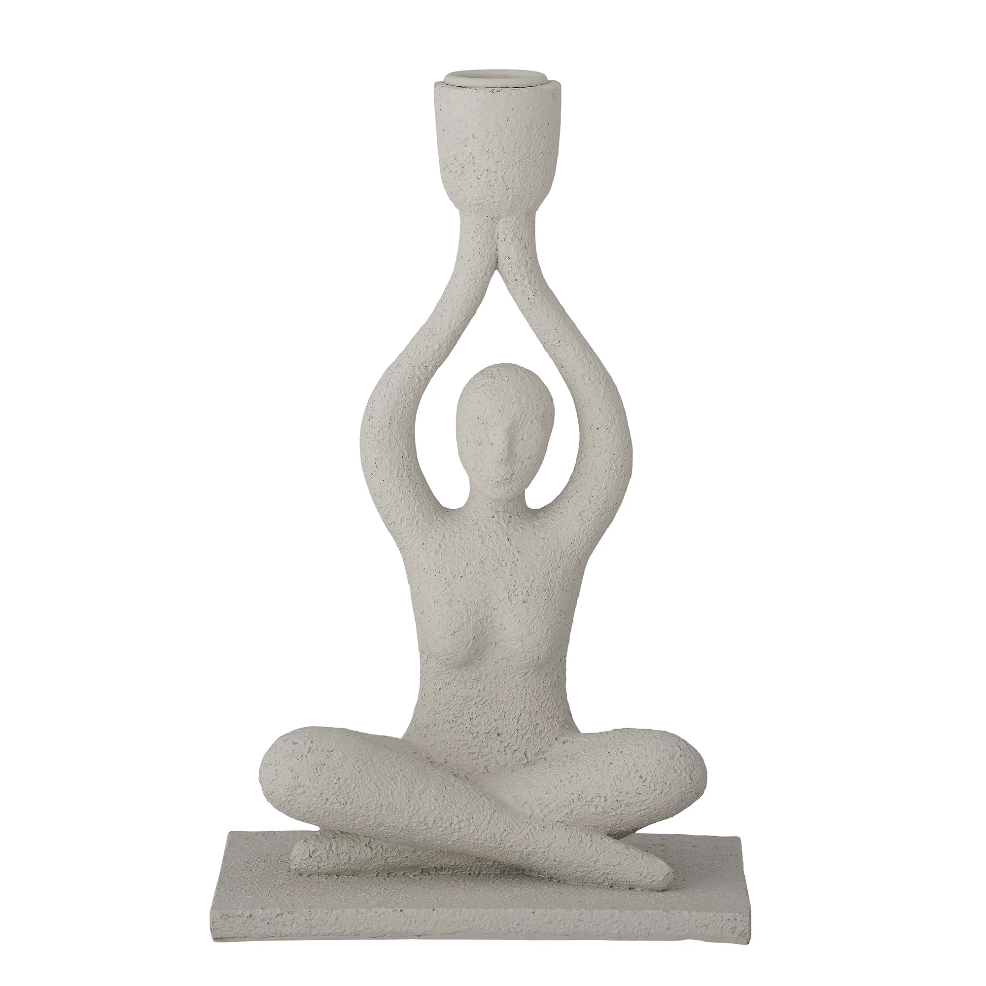 Lucie Polyresin Candlestick - White