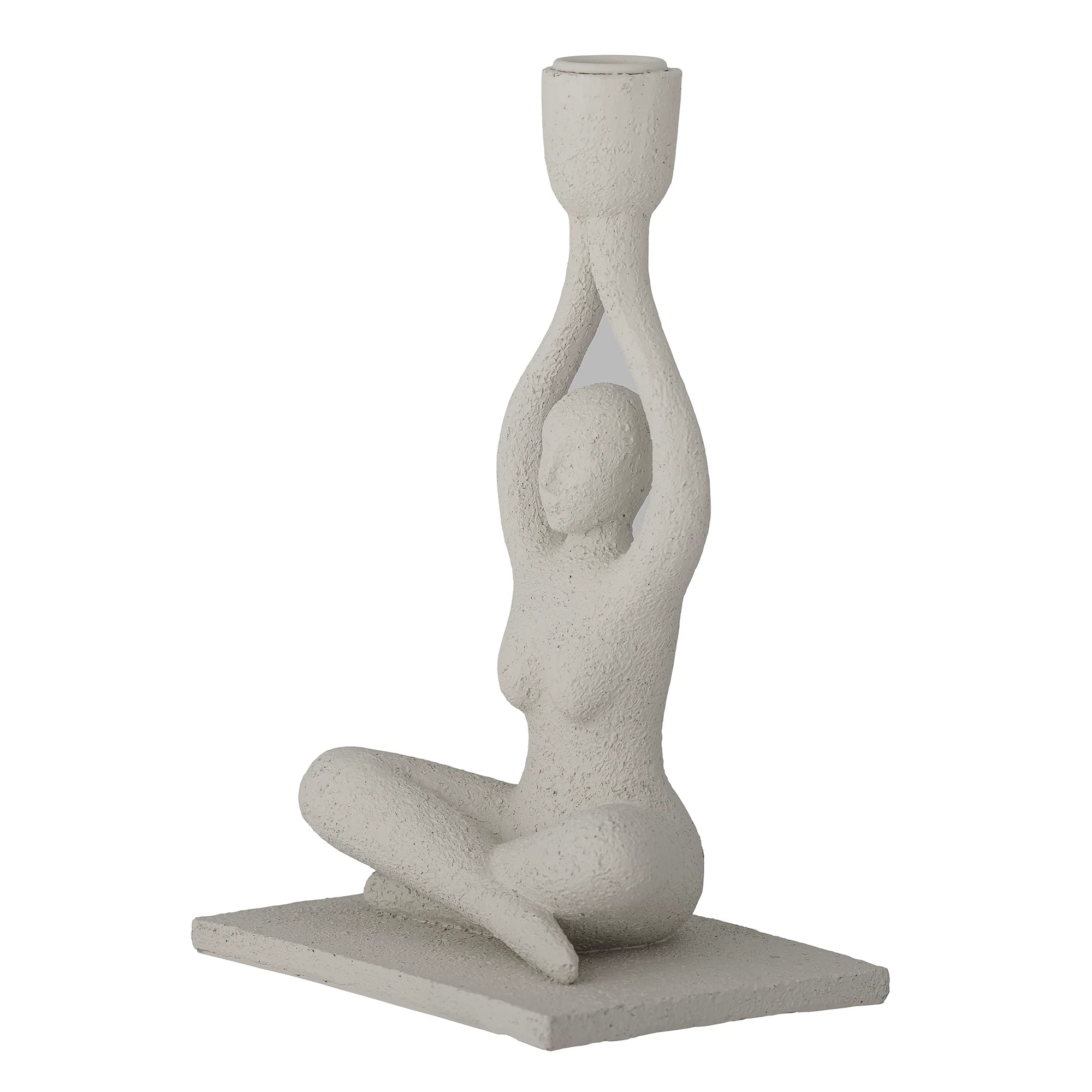 Lucie Polyresin Candlestick - White - Image 2