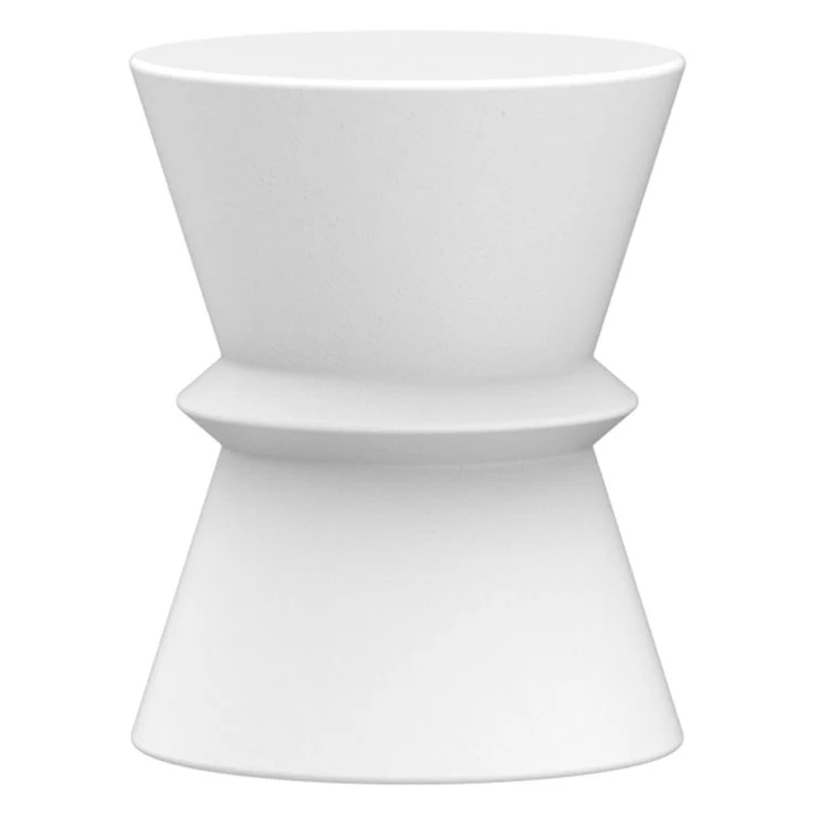 Lucy Round Stool / Side Table - White Concrete - Floor Stock