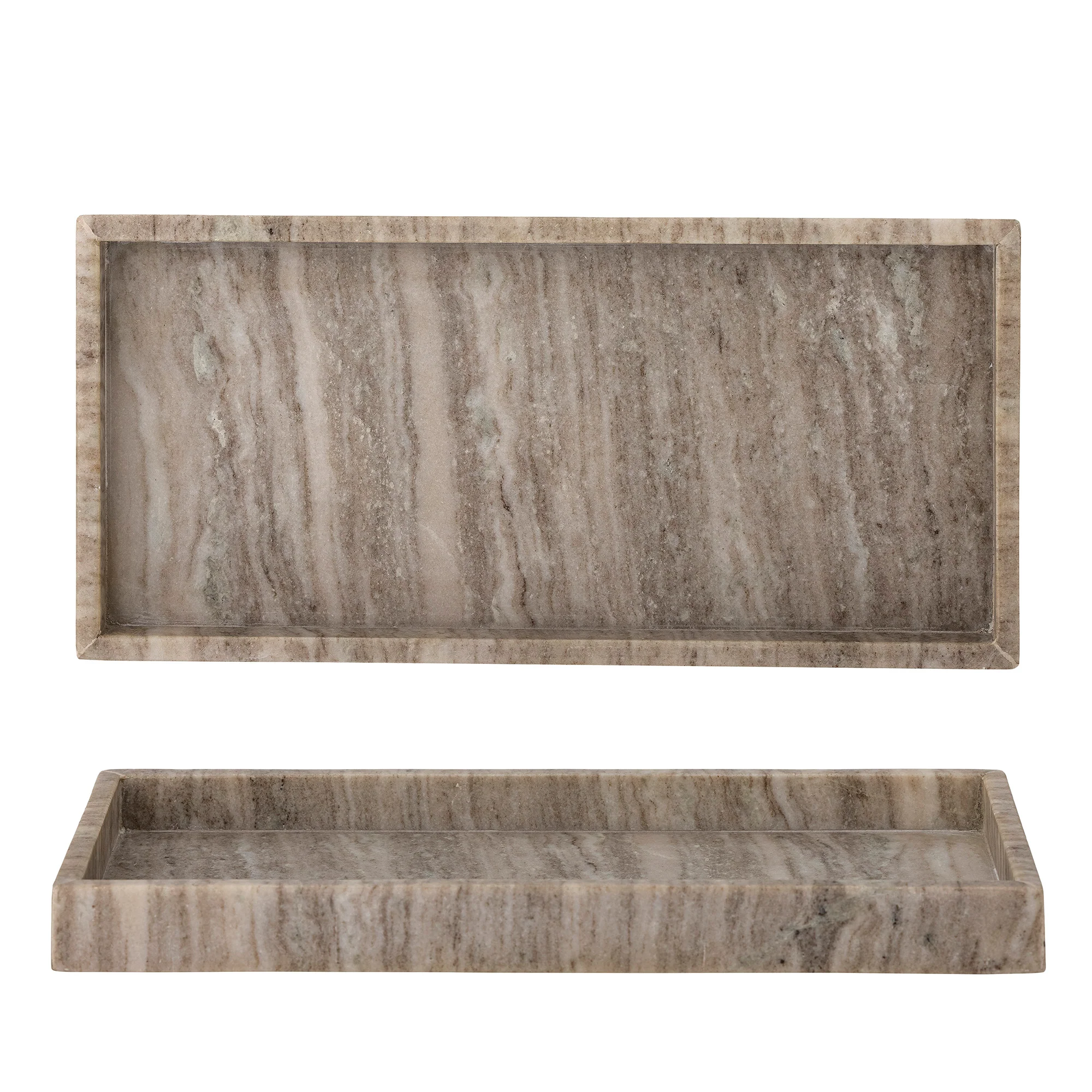 Majsa Marble Rectangular Tray - Brown - Image 4