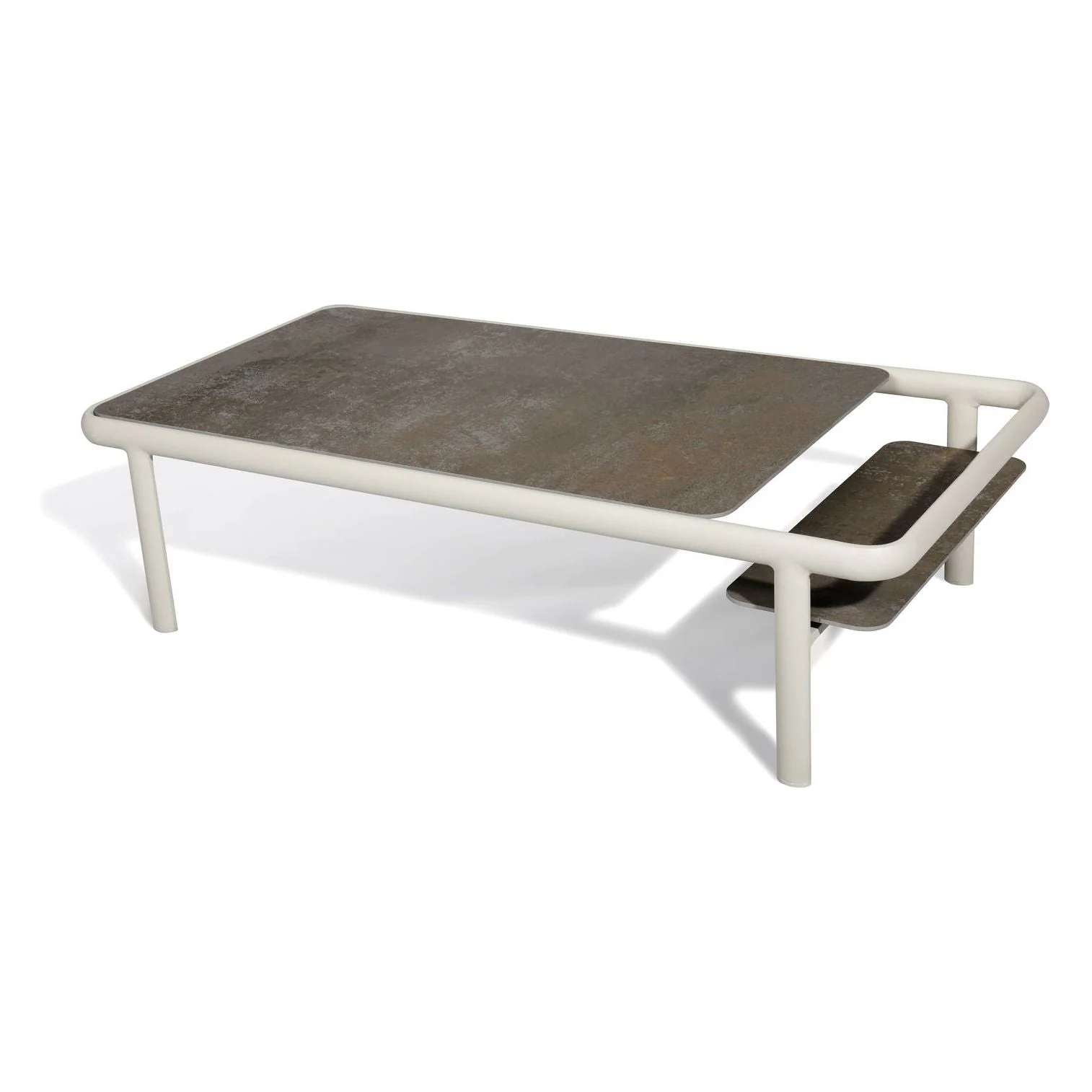 Mindo 106 Rectangular Coffee Table - Light Grey - Steel Chrome - Floor Stock - Image 2