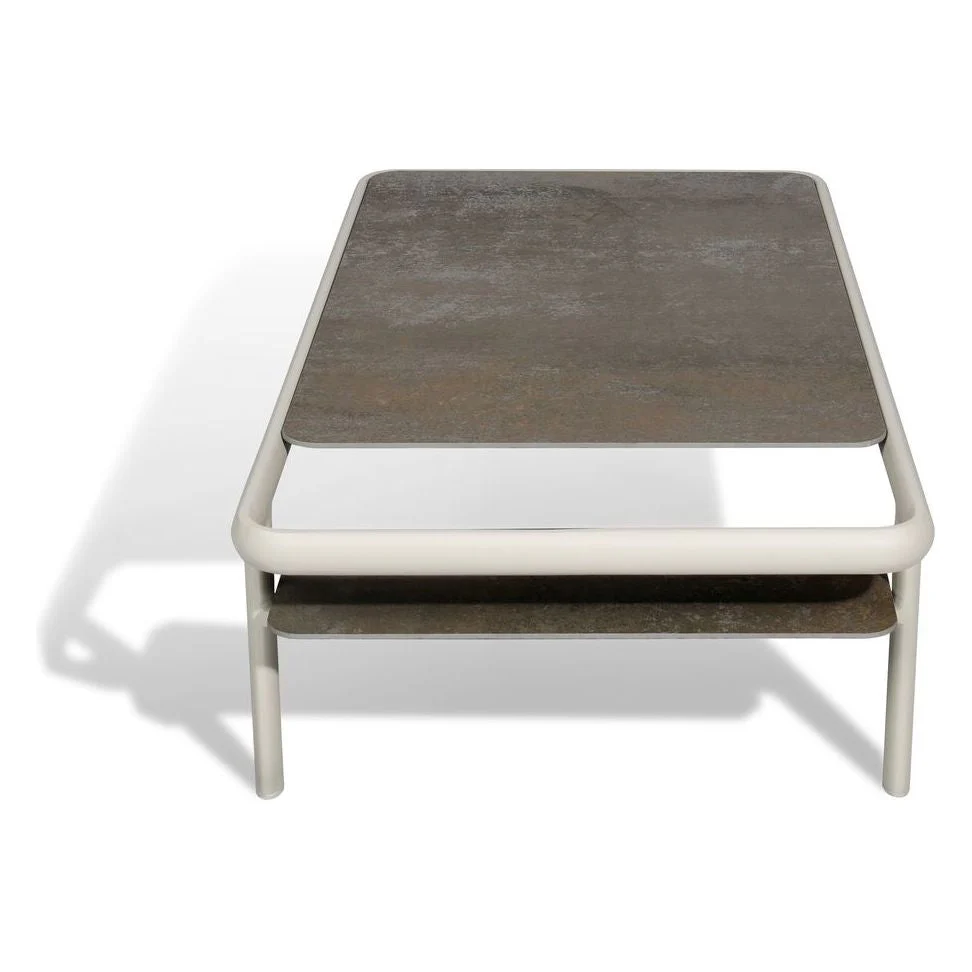 Mindo 106 Rectangular Coffee Table - Light Grey - Steel Chrome - Floor Stock - Image 3