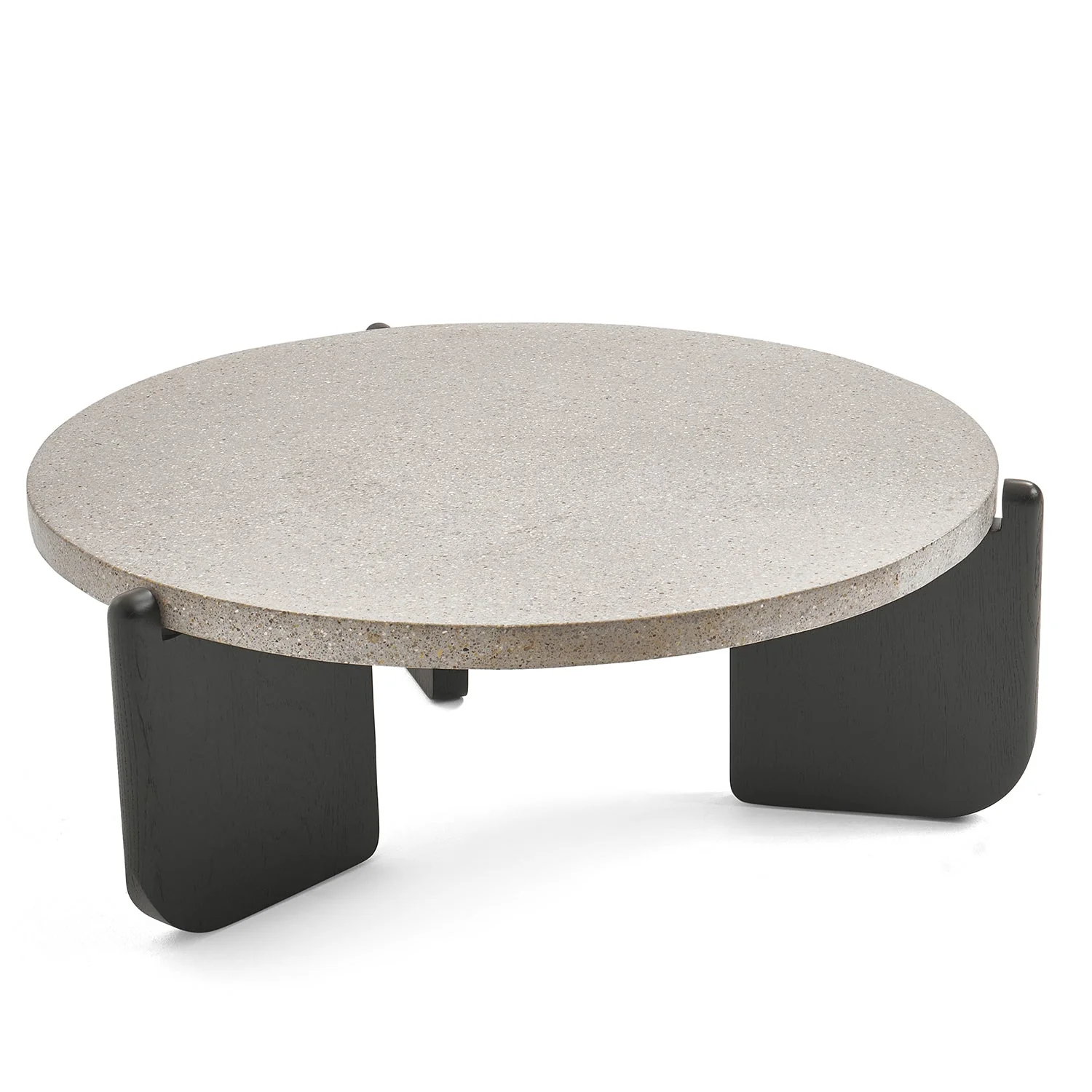 Native Terrazzo Coffee Table - Large - Black - Warm Grey Terrazzo - Floor Stock