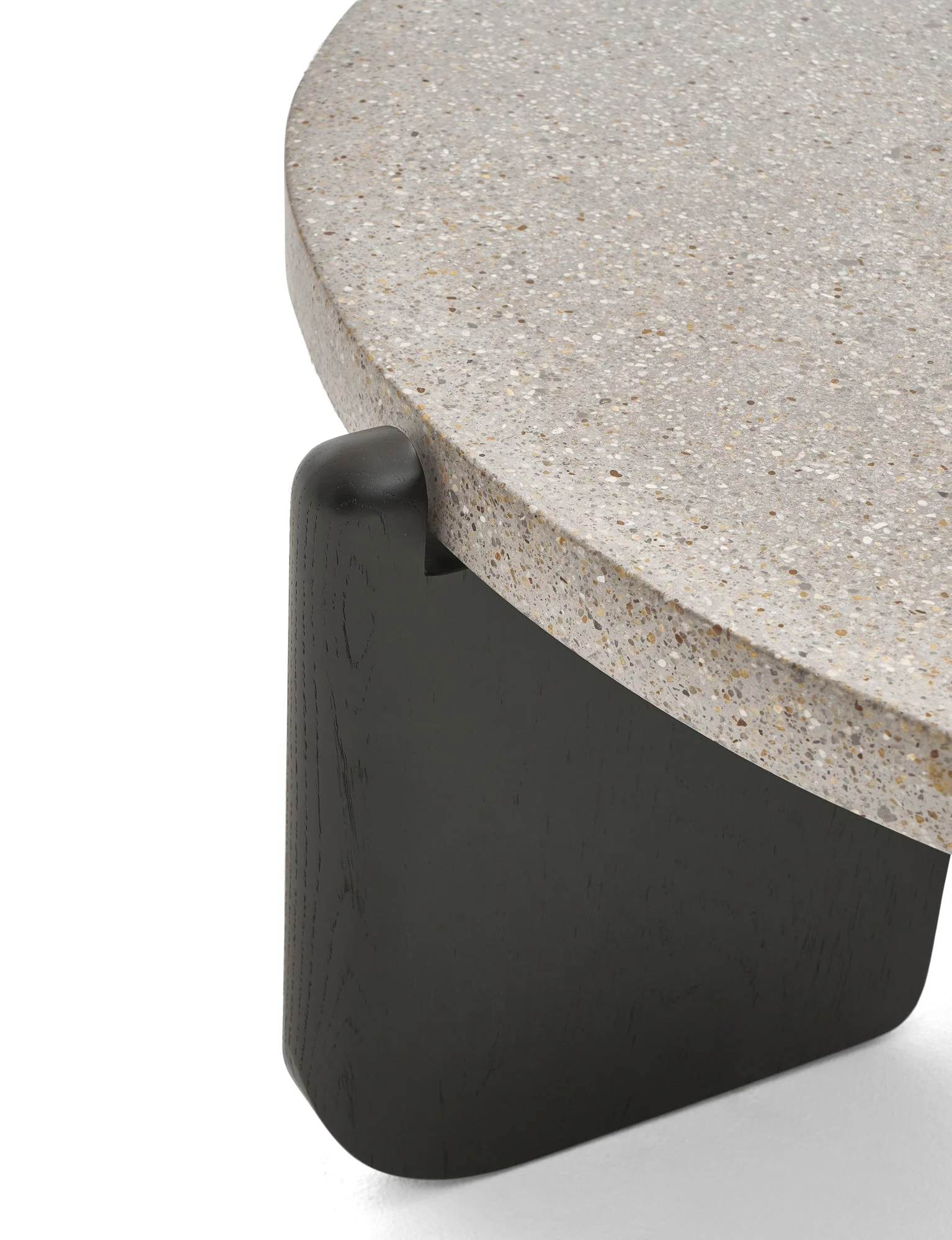 Native Terrazzo Coffee Table - Large - Black - Warm Grey Terrazzo - Floor Stock - Image 3