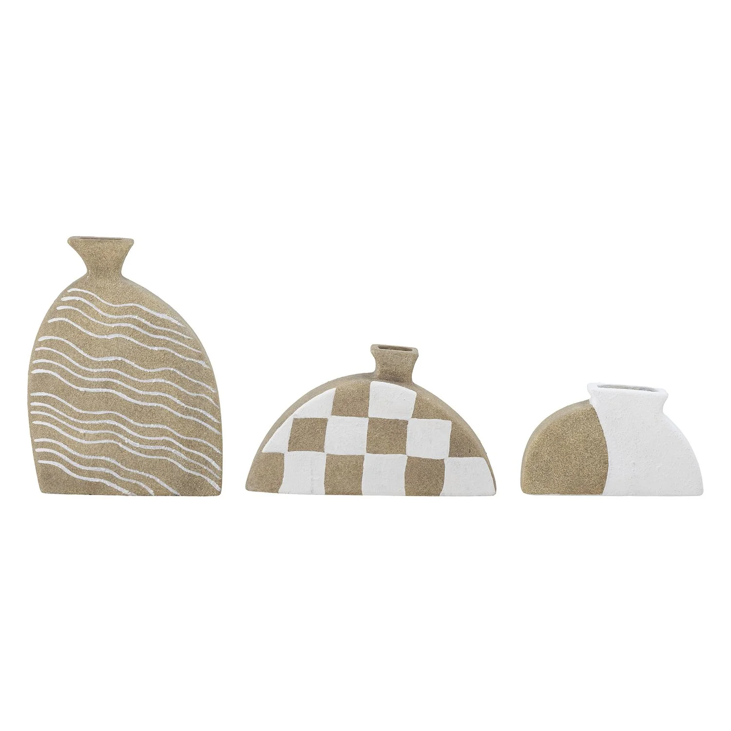 Nezha Terracotta Deco Vase - Nature - Set of 3