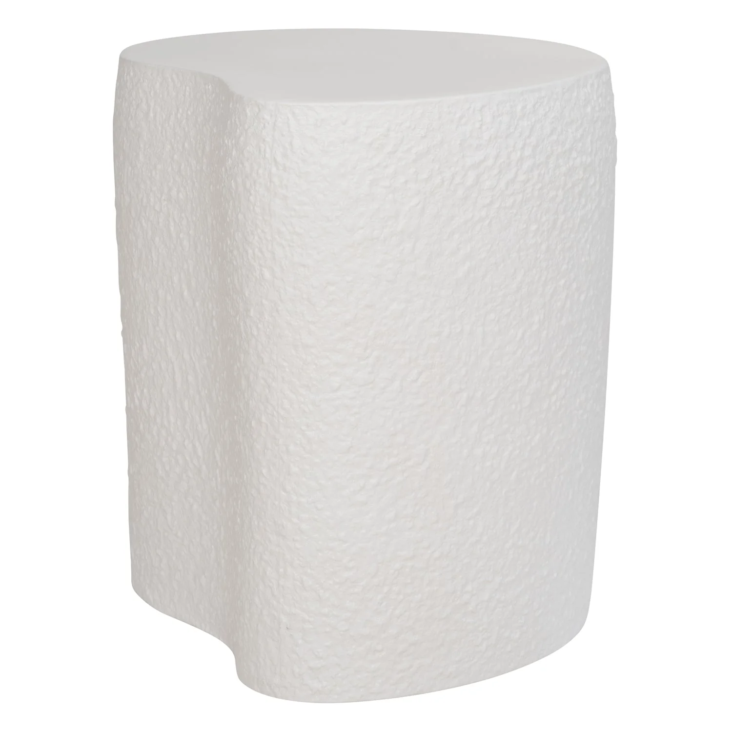 Petra Ceramic Side Table - White - White - Floor Stock