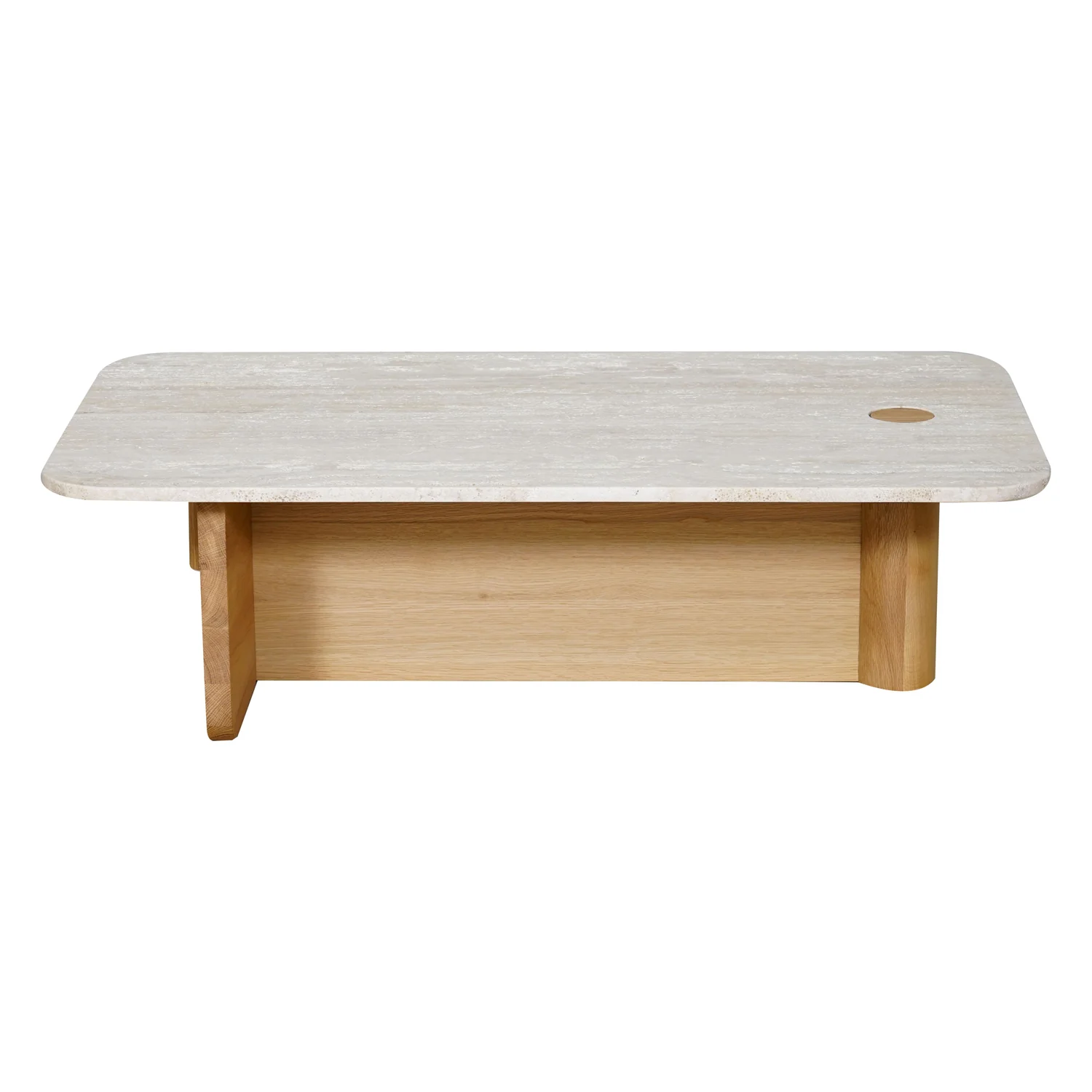 Pivot Rectangular Travertine Coffee Table - Image 2