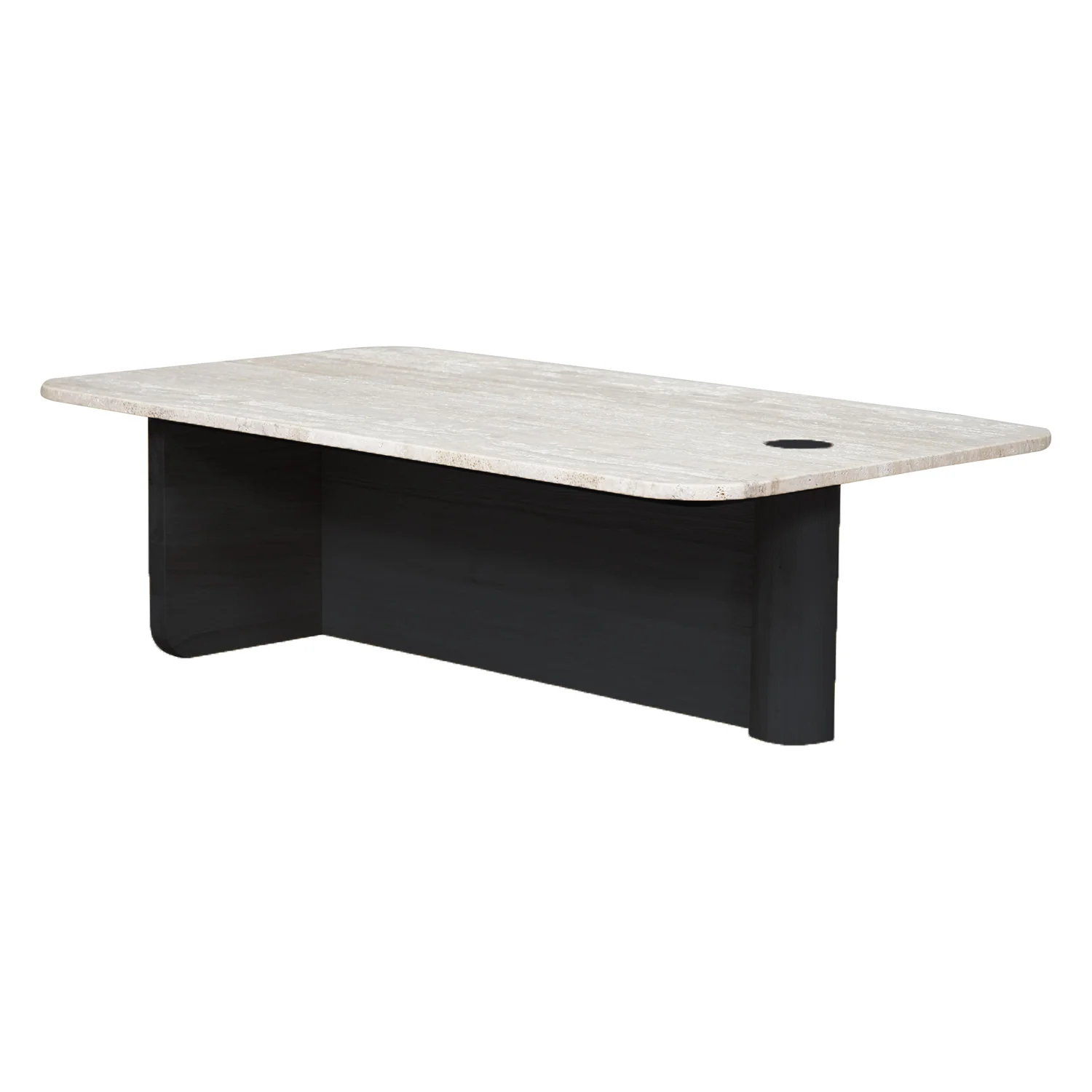 Pivot Rectangular Travertine Coffee Table - Image 3