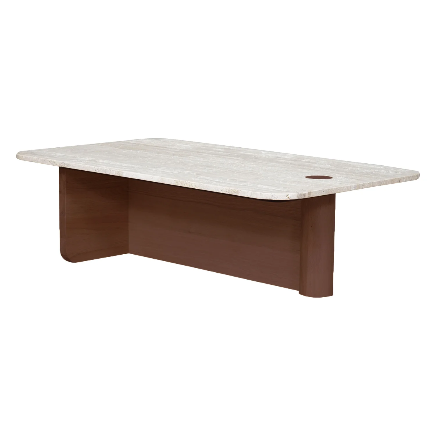 Pivot Rectangular Travertine Coffee Table - Image 4
