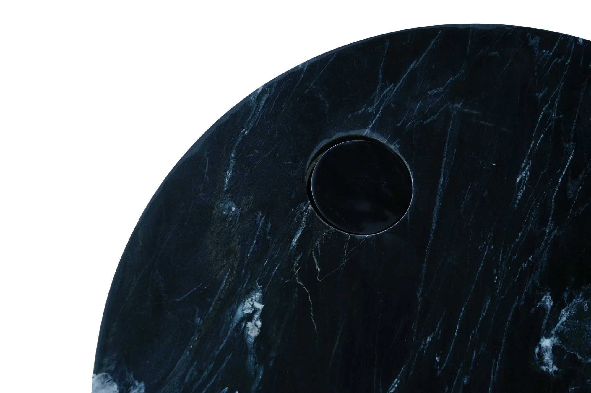 Pivot Round Marble Side Table - Black - Nero Perlato Marble - Floor Stock - Image 3