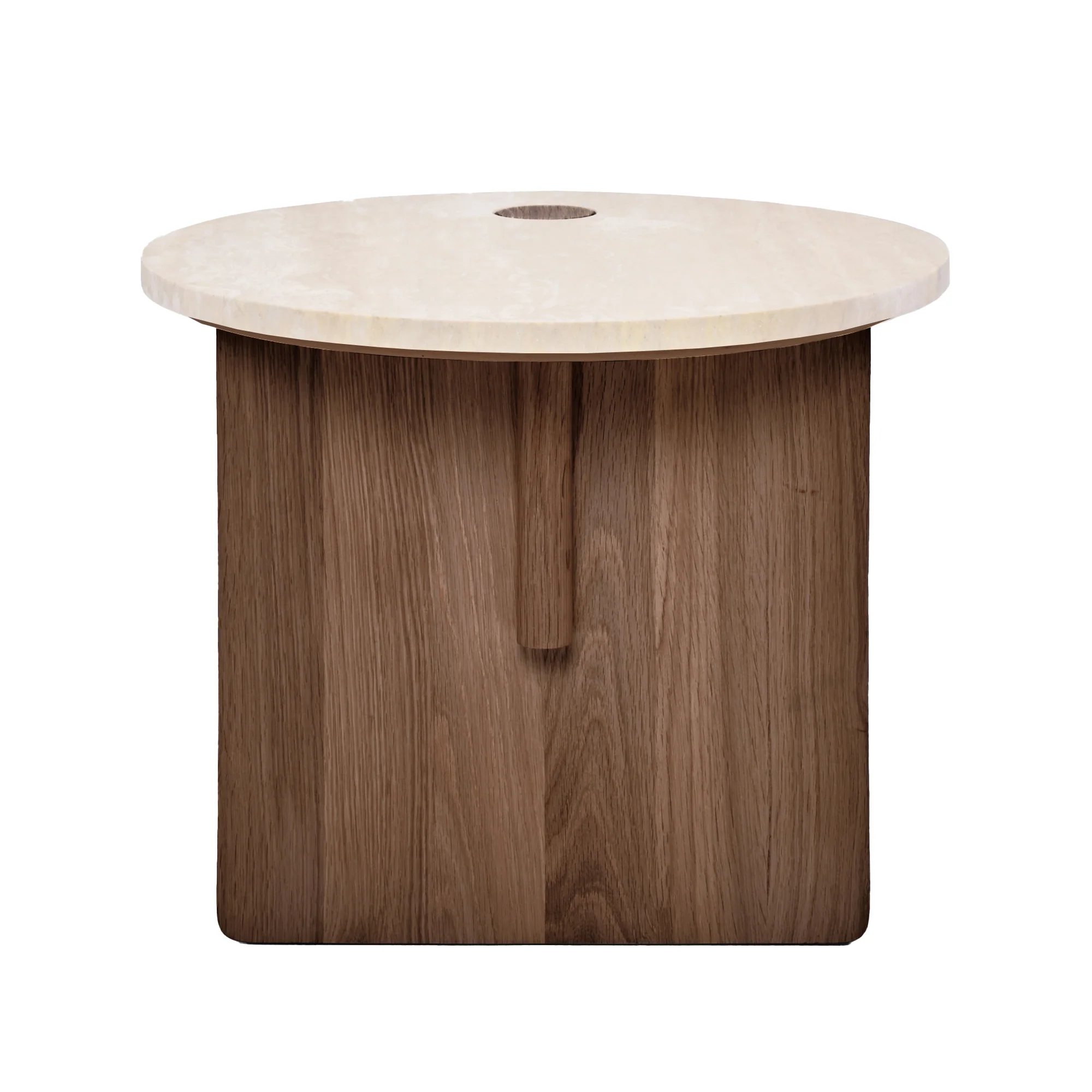 Pivot Round Travertine Side Table - Image 3