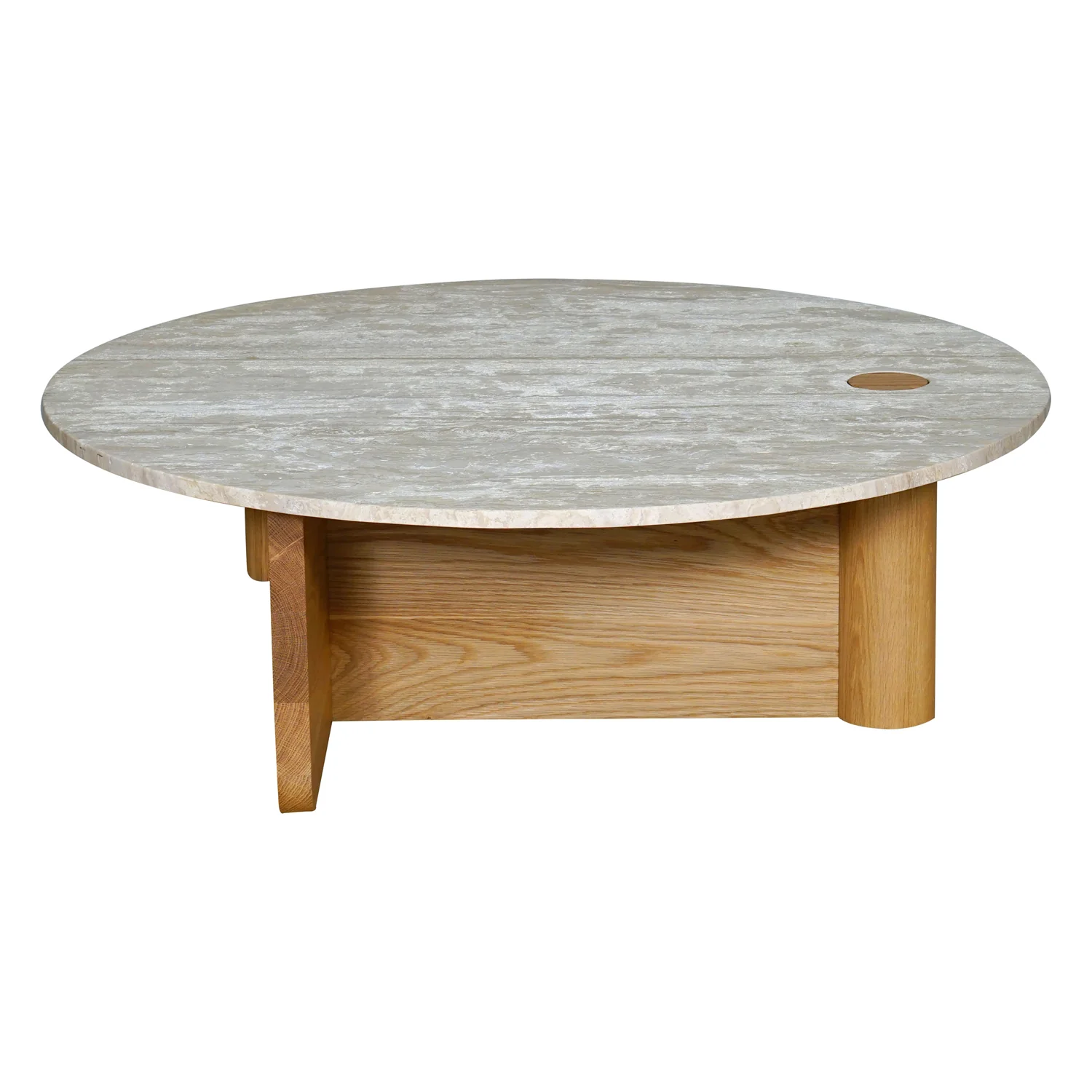 Pivot Round Travertine Coffee Table - Image 2