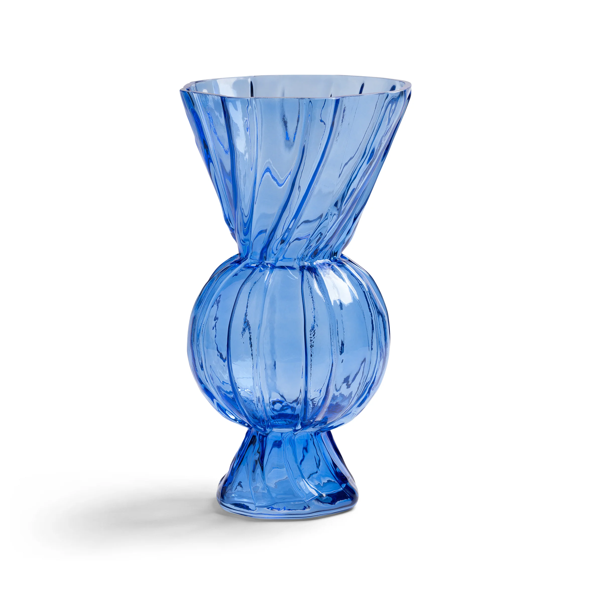 Rhombic Glass Vase - Blue