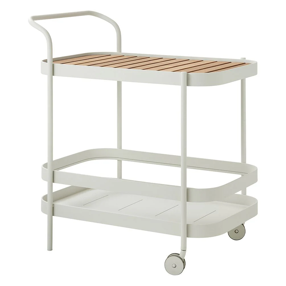 Roll Bar Trolley - White Aluminium - Floor Stock