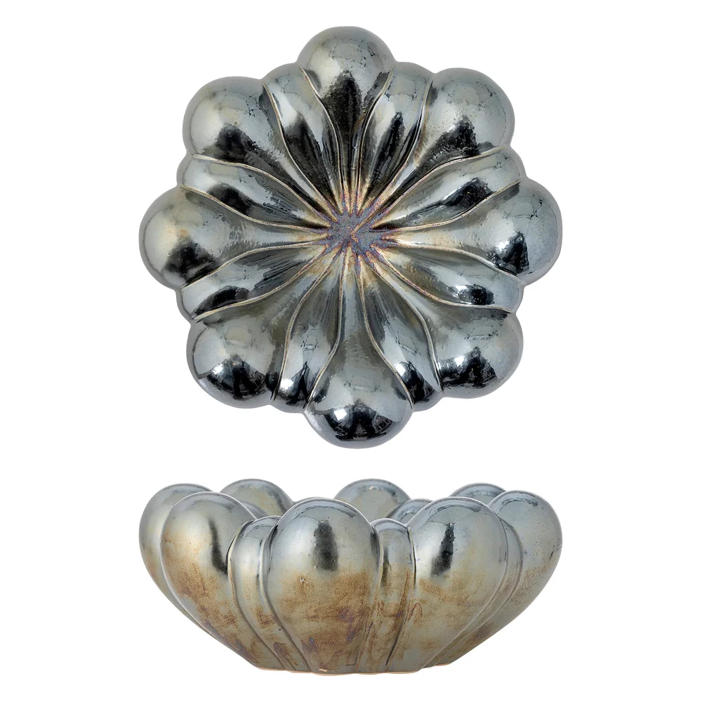 Sheeran Stoneware Bowl - Silver - Image 3