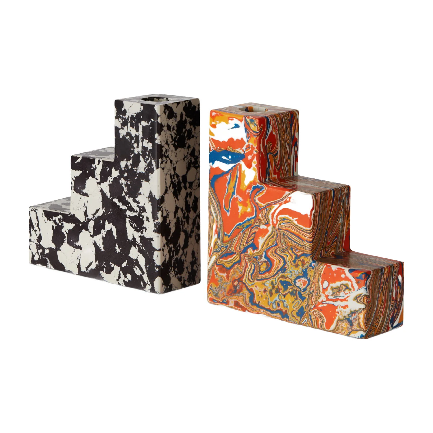 Swirl Stepped Bookends - Set of 2
