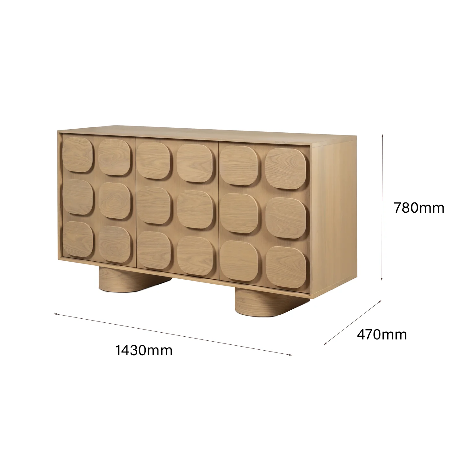 Tansu 3 Doors Sideboard - Image 13