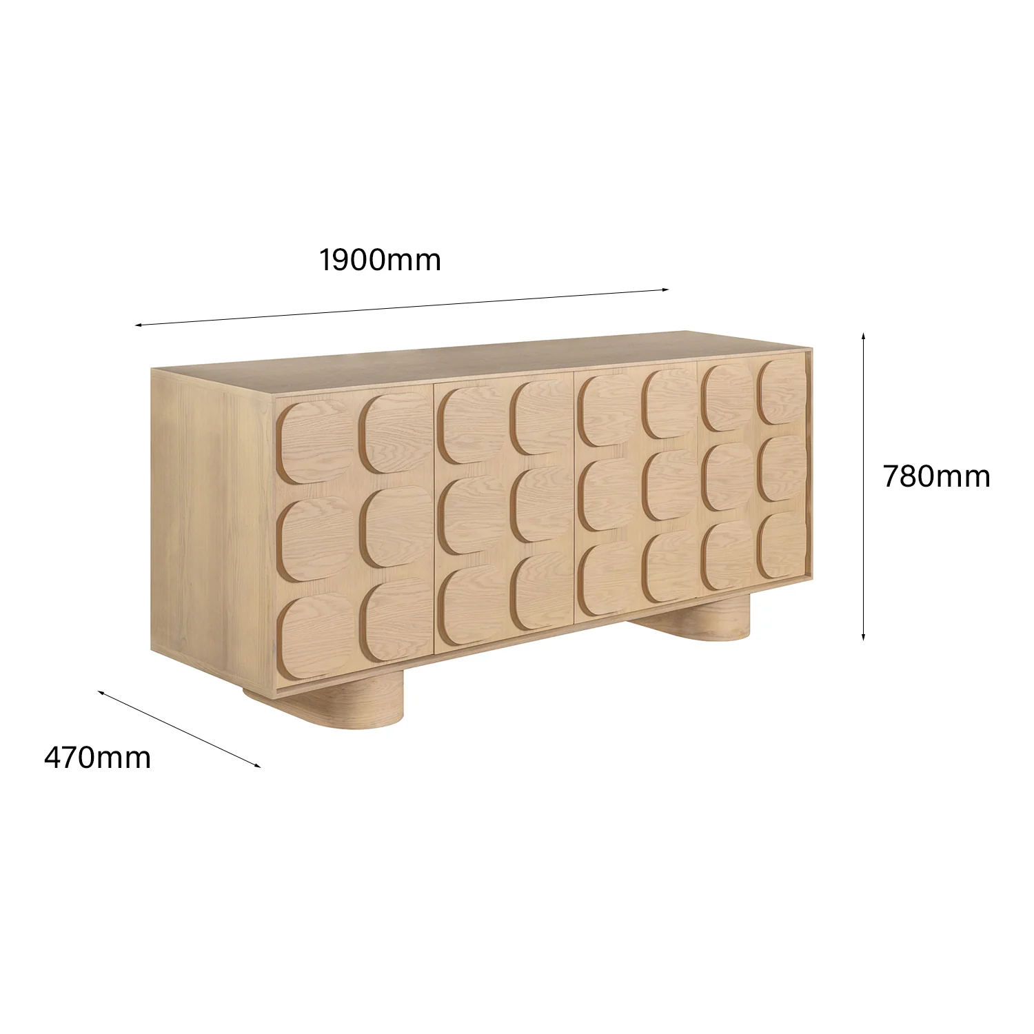 Tansu 4 Doors Sideboard - Image 12
