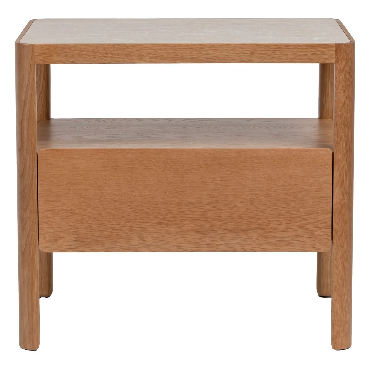 Theo Travertine Wide Bedside Table