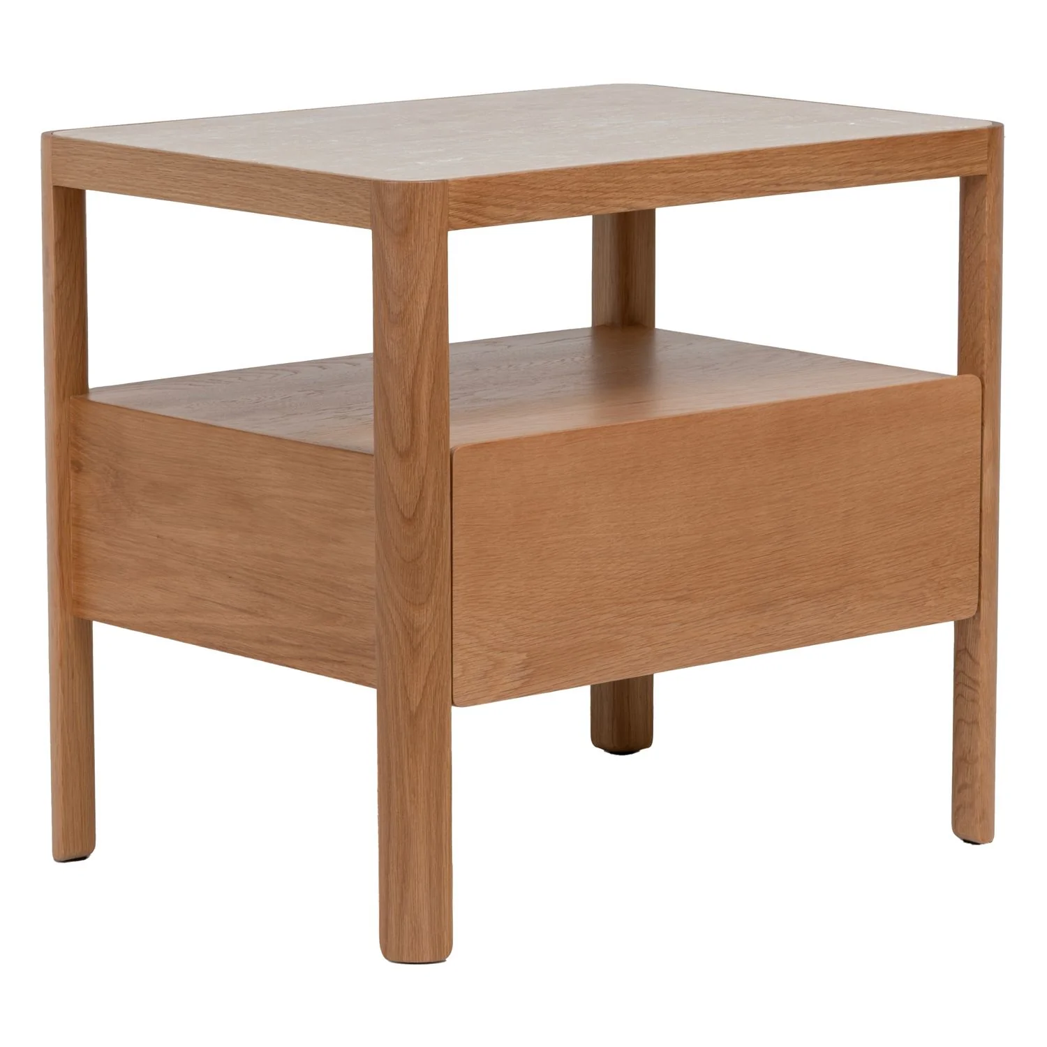 Theo Travertine Wide Bedside Table - Image 2