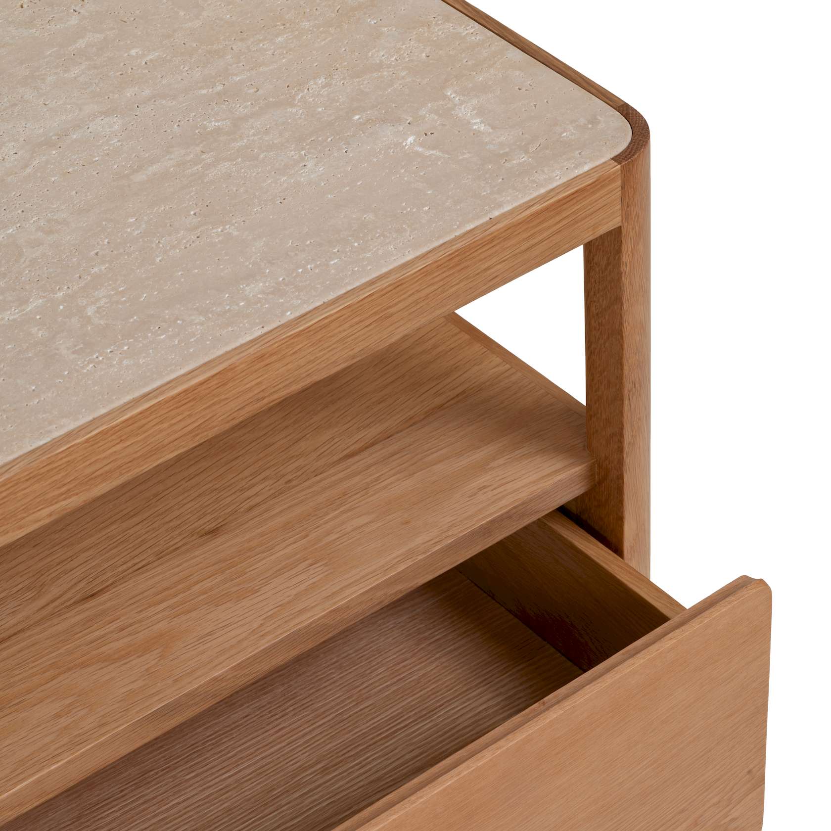 Theo Travertine Wide Bedside Table - Image 6