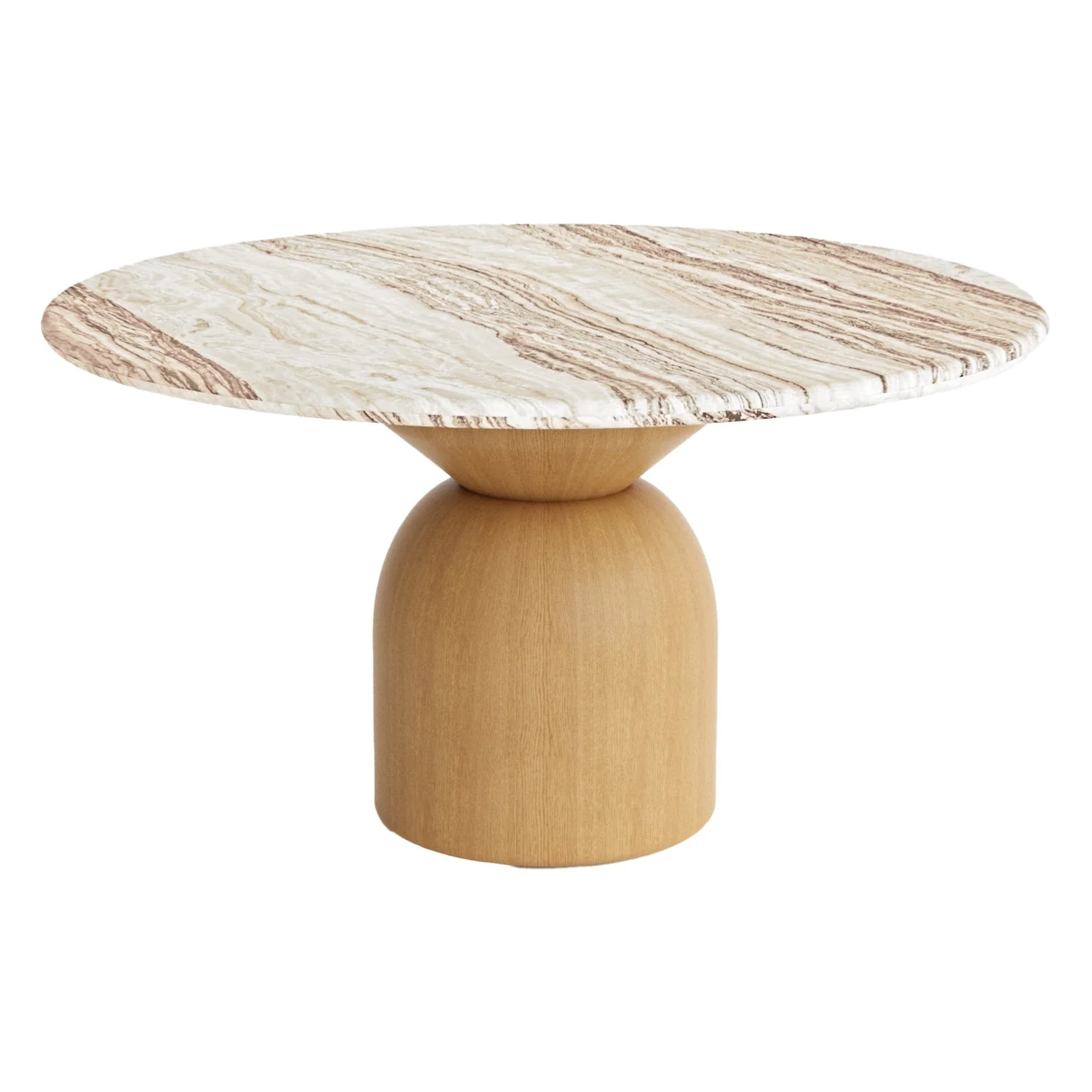 Tiramisu Round Dining Table - 1400mm - Travertine/Onyx Stone - Floor Stock