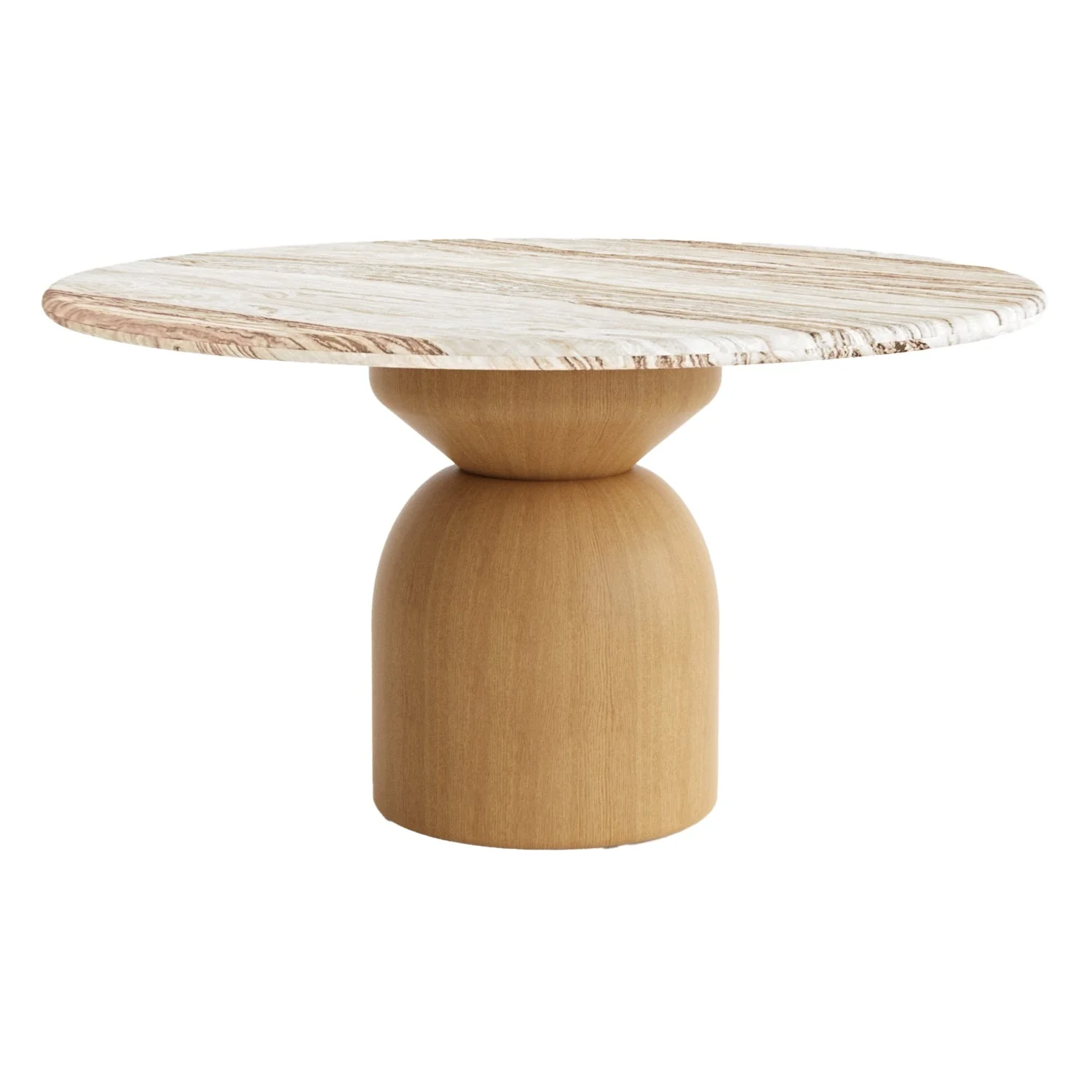 Tiramisu Round Dining Table - 1400mm - Travertine/Onyx Stone - Floor Stock - Image 2