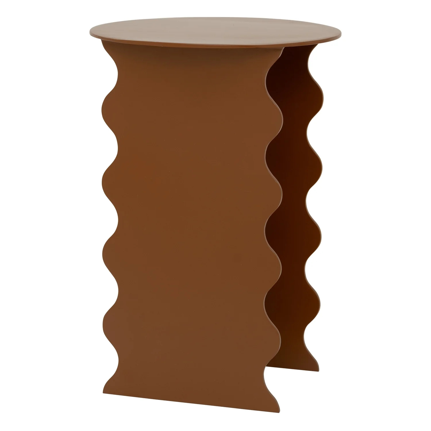 Wavy Metal Side Table - Adobe - Floor Stock - Image 2