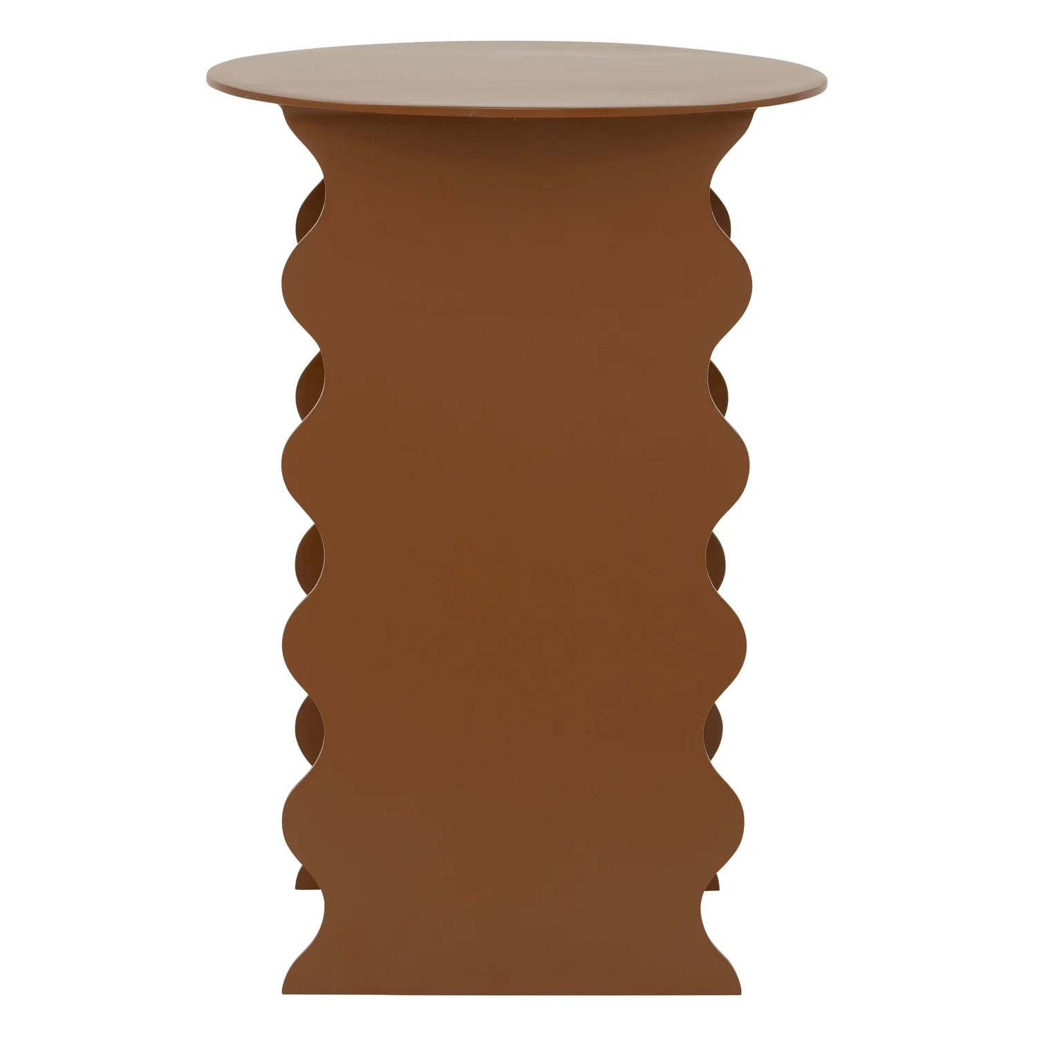 Wavy Metal Side Table - Adobe - Floor Stock - Image 3