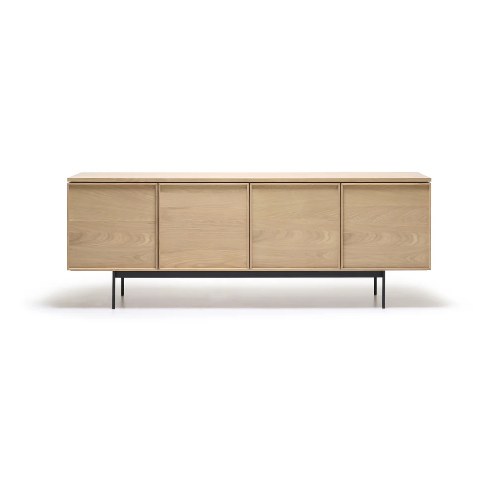Yorke Plain Timber Sideboard - 4 Doors with Metal Legs