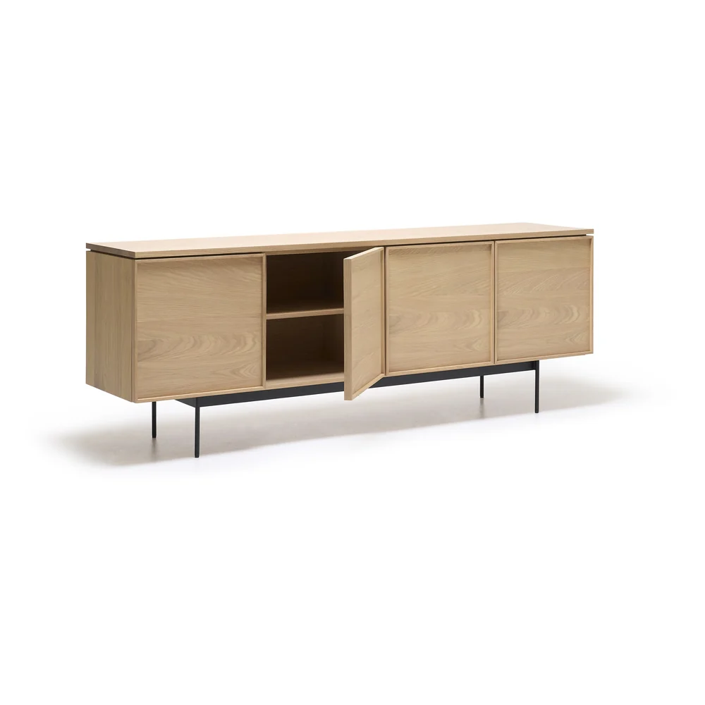 Yorke Plain Timber Sideboard - 4 Doors with Metal Legs - Image 2