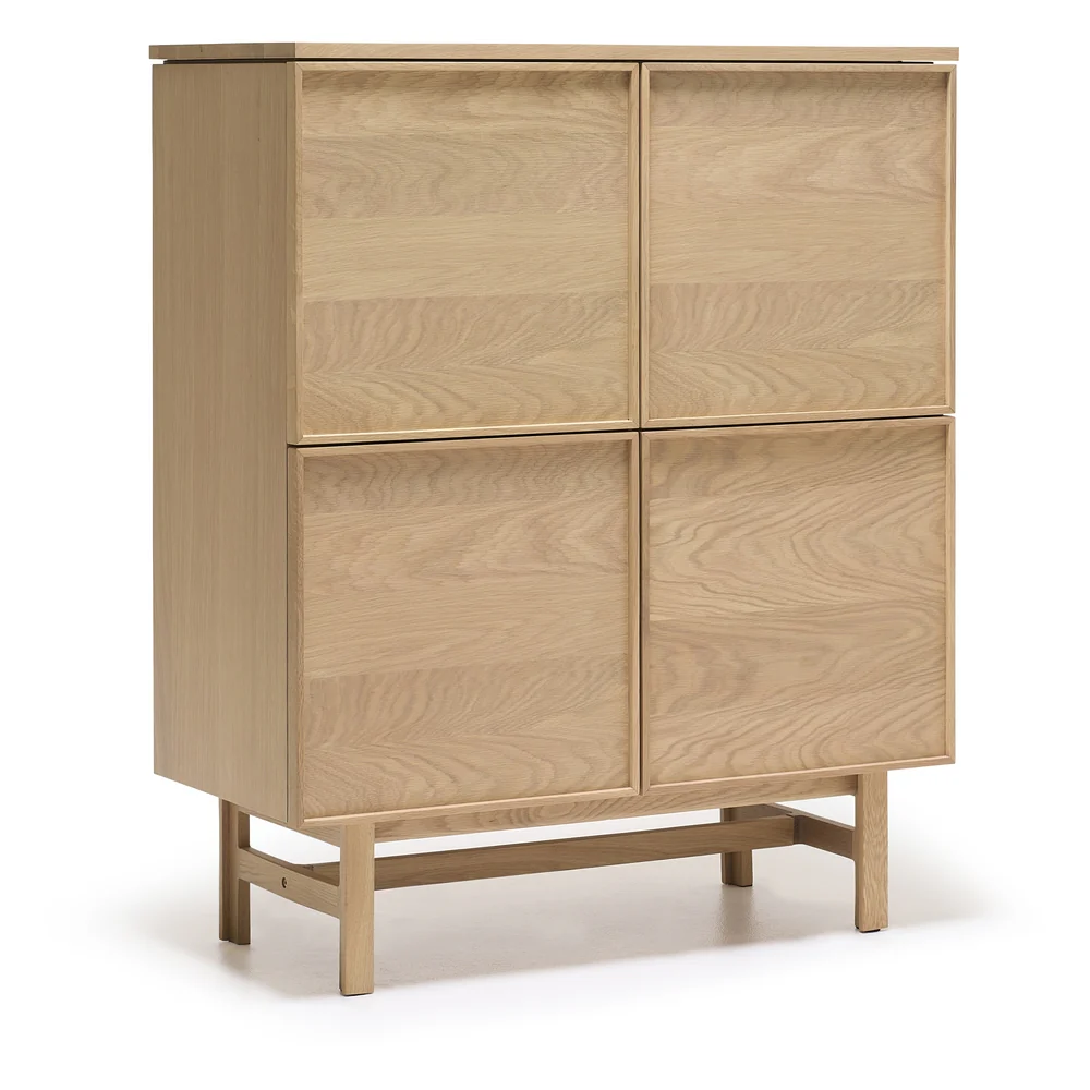 Yorke Plain Timber Tall Highboard with H Legs - Image 2