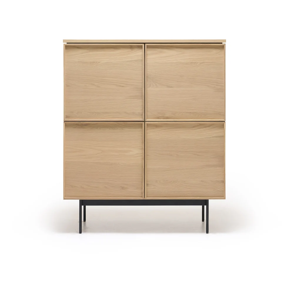 Yorke Plain Timber Tall Highboard with Metal Legs