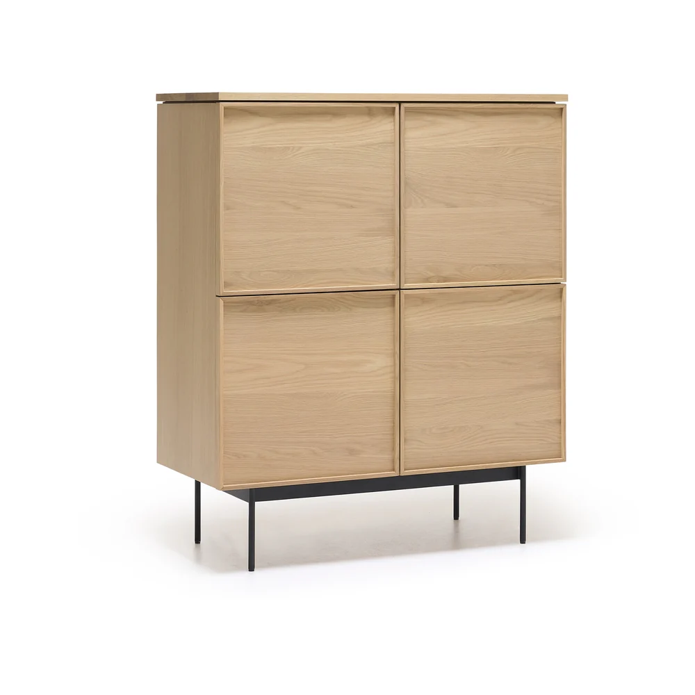 Yorke Plain Timber Tall Highboard with Metal Legs - Image 2